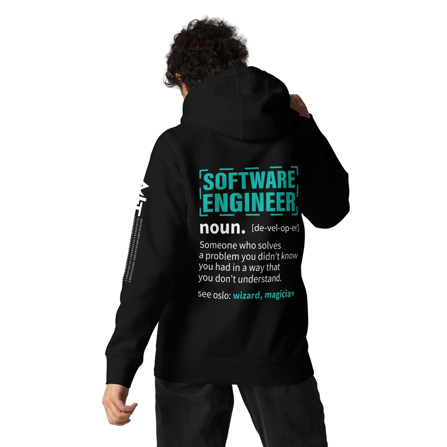 Software Engineer Def : Blue Unisex Hoodie ( Back Print ) by DarkByteGear
