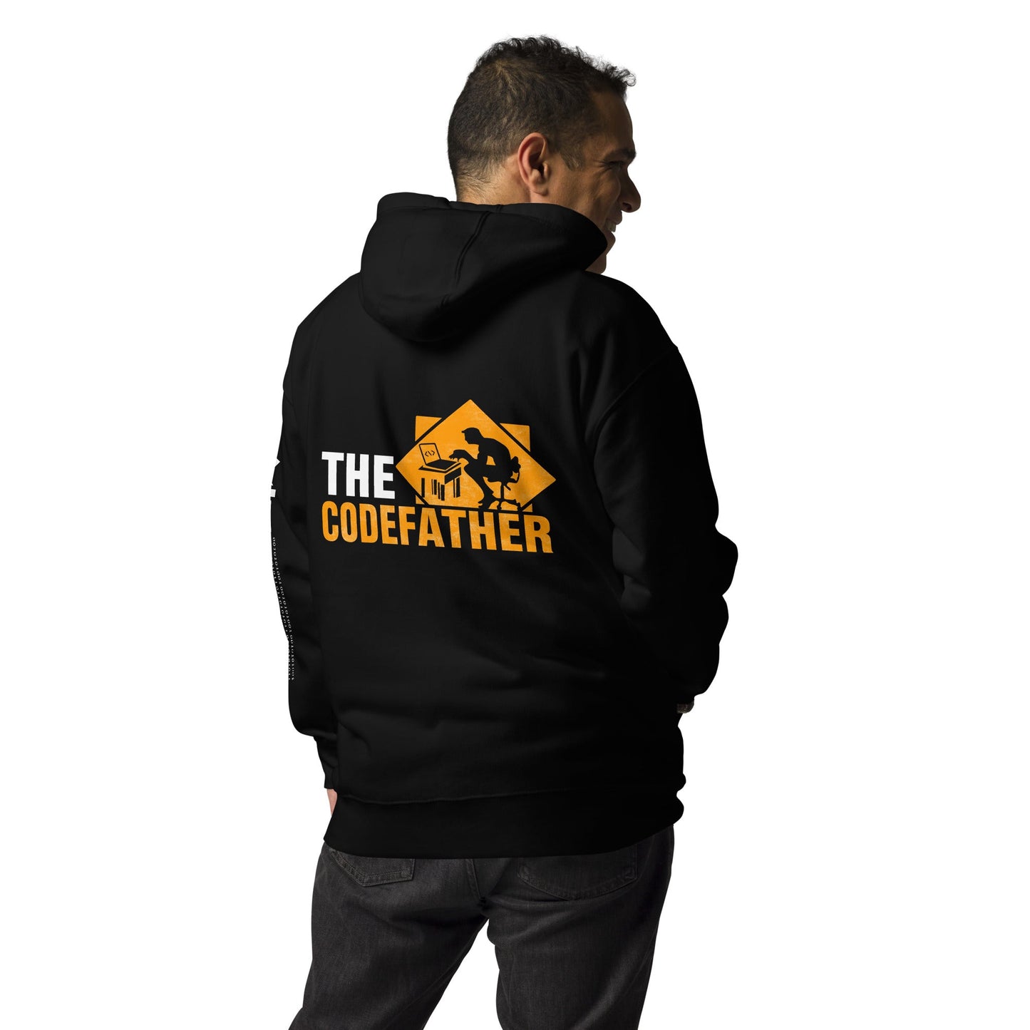 The Code Father Unisex Hoodie ( Back Print ) by DarkByteGear