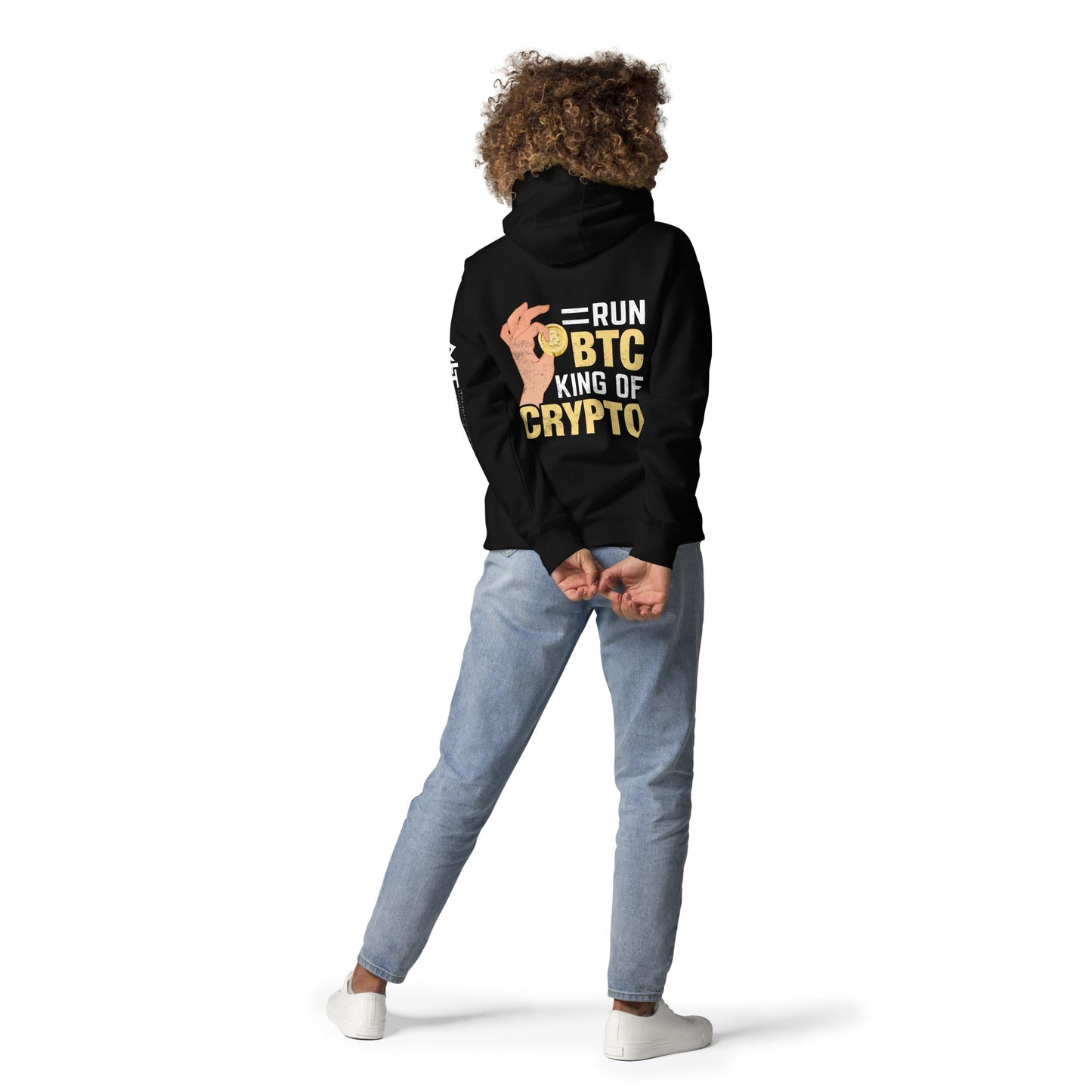 = Run BTC King of BitCoin - Unisex Hoodie ( Back Print ) by DarkByteGear