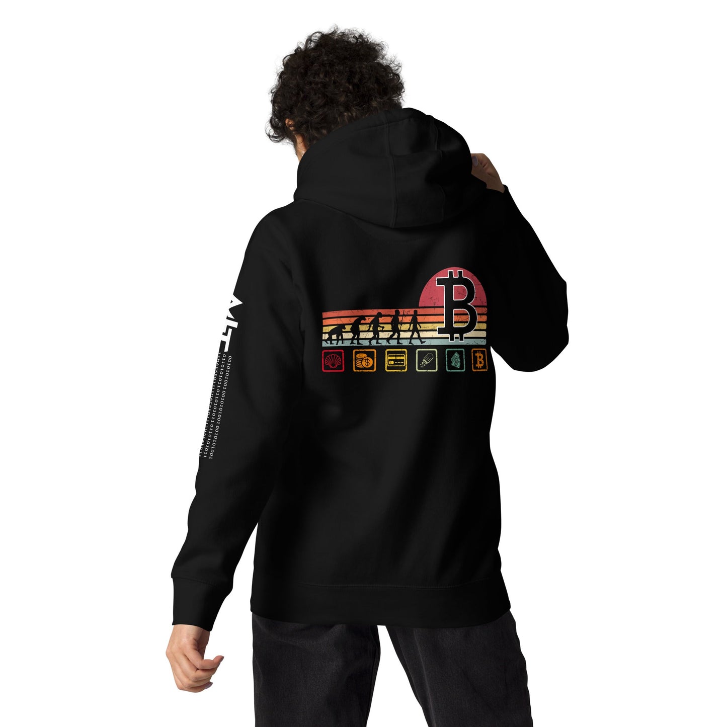 Bitcoin Evolution - Unisex Hoodie ( Back Print ) by DarkByteGear