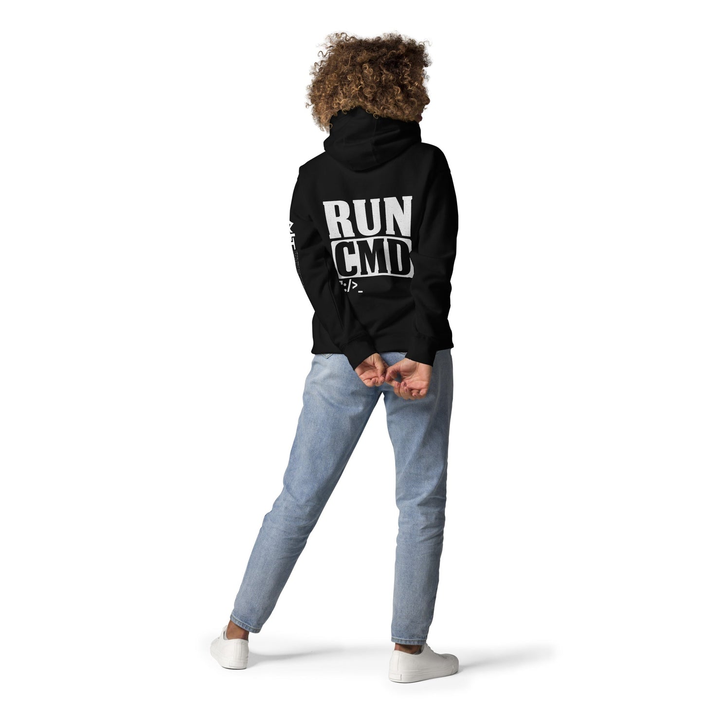 Run CMD C:/>_ - Unisex Hoodie ( Back Print ) by DarkByteGear