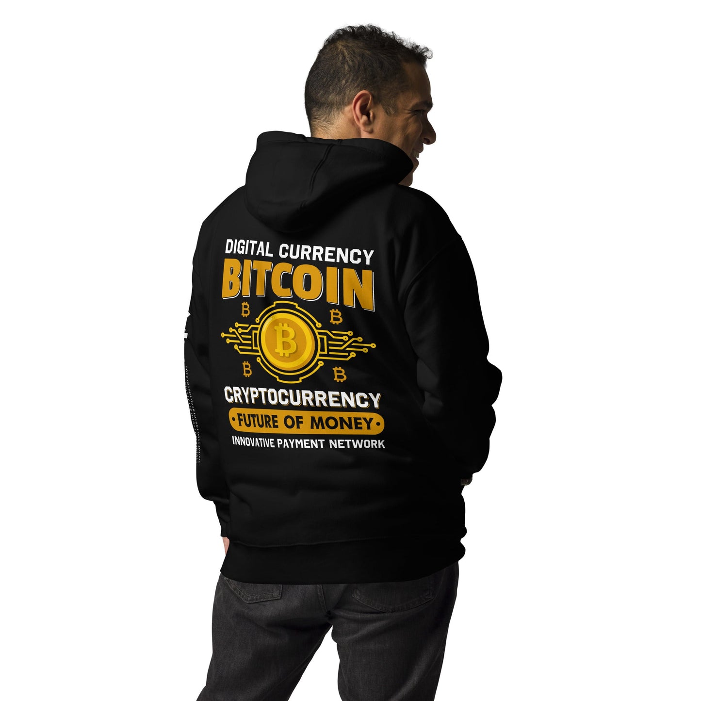 Bitcoin: Future of Money - Unisex Hoodie ( Back Print ) by DarkByteGear
