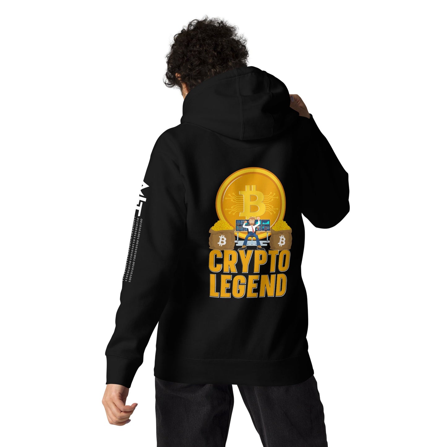 Bitcoin Legend - Unisex Hoodie ( Back Print ) by DarkByteGear