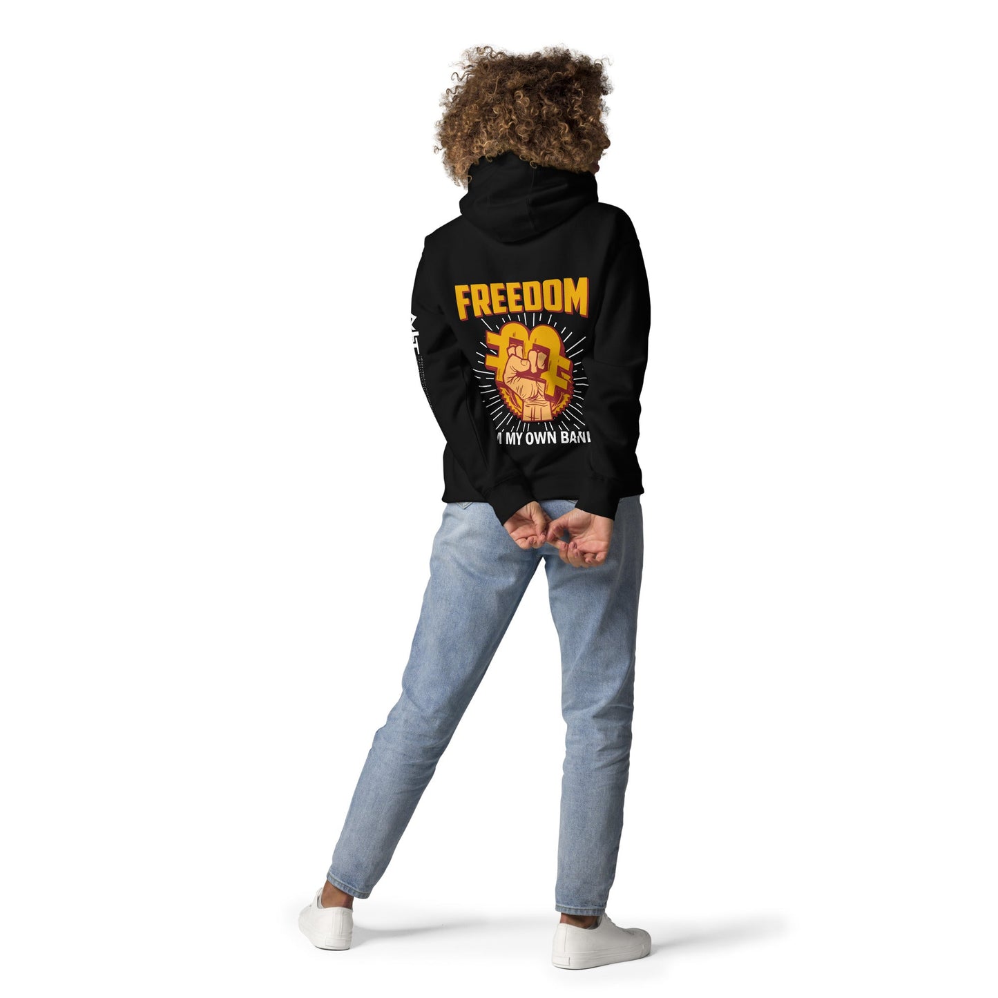 Bitcoin Freedom; I am my Own Bank - Unisex Hoodie ( Back Print ) by DarkByteGear