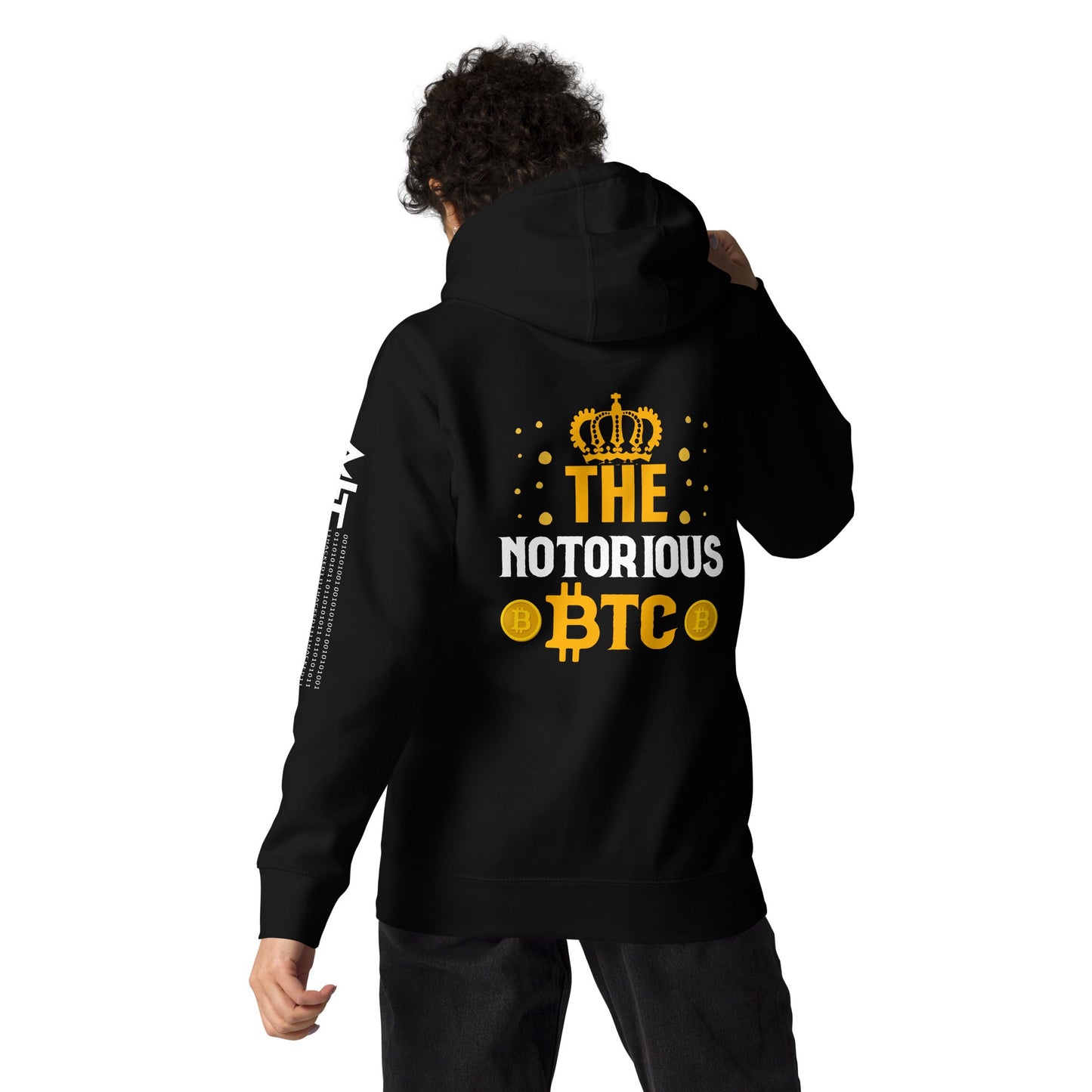 The Notorious Bitcoin - Unisex Hoodie ( Back Print ) by DarkByteGear