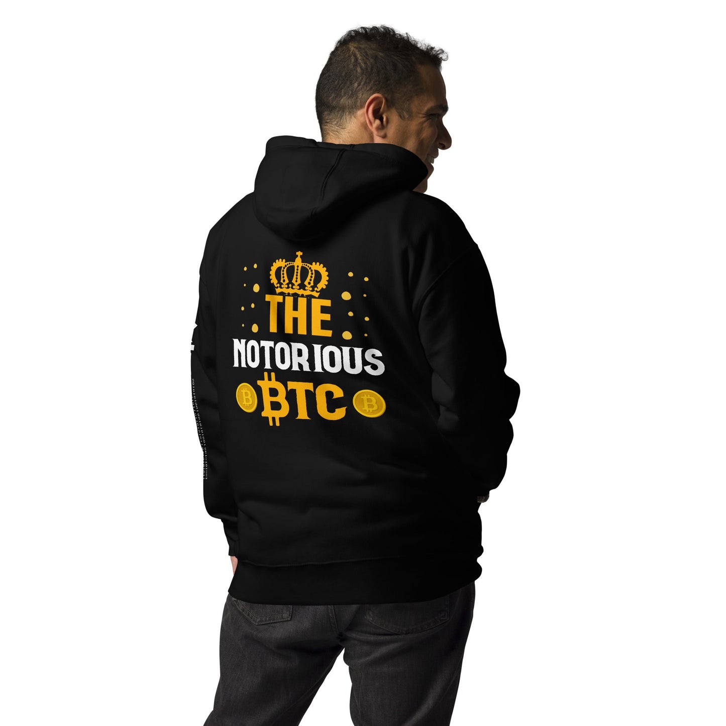 The Notorious Bitcoin - Unisex Hoodie ( Back Print ) by DarkByteGear