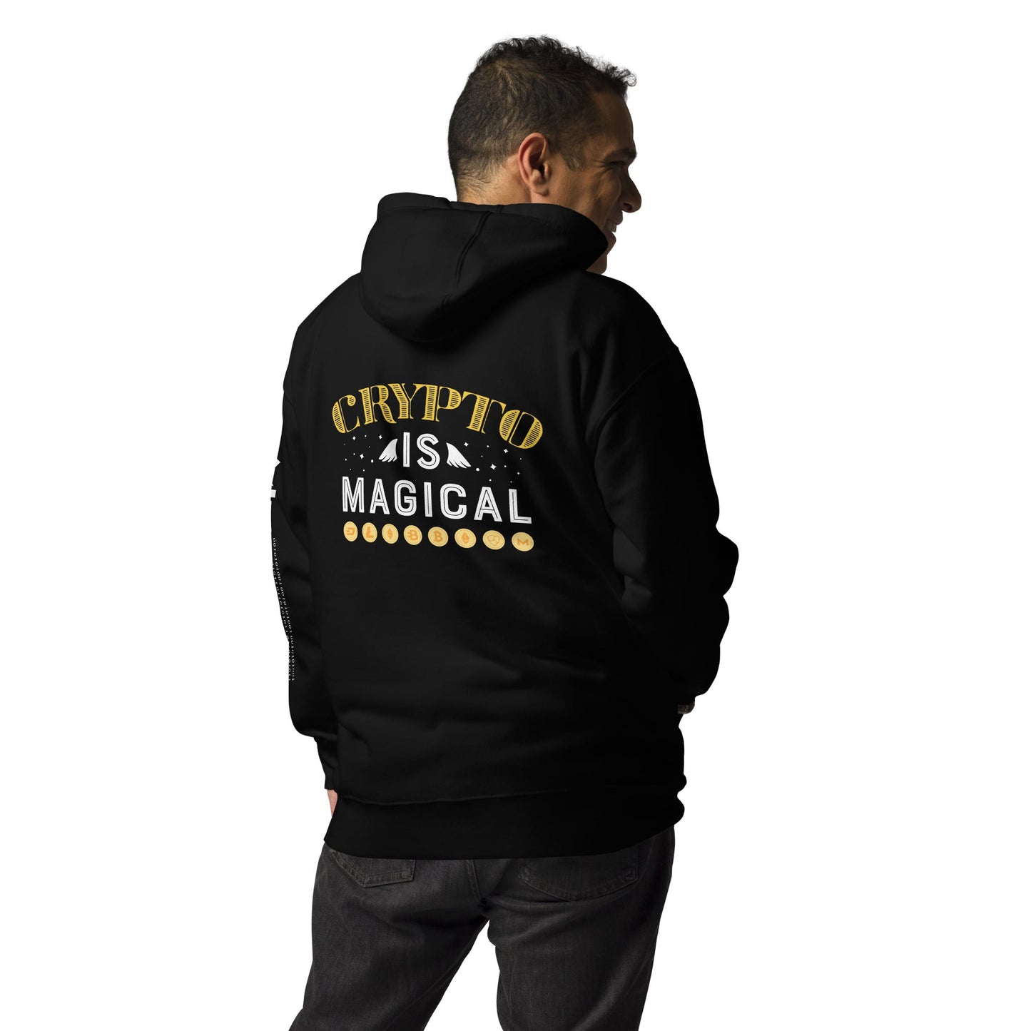 Crypto is Magical Unisex Hoodie ( Back Print ) by DarkByteGear