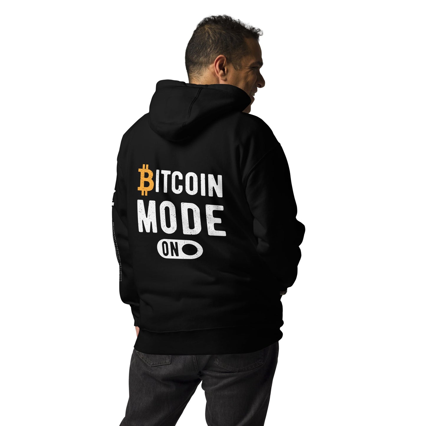 Bitcoin Mode is On Unisex Hoodie ( Back Print ) by DarkByteGear