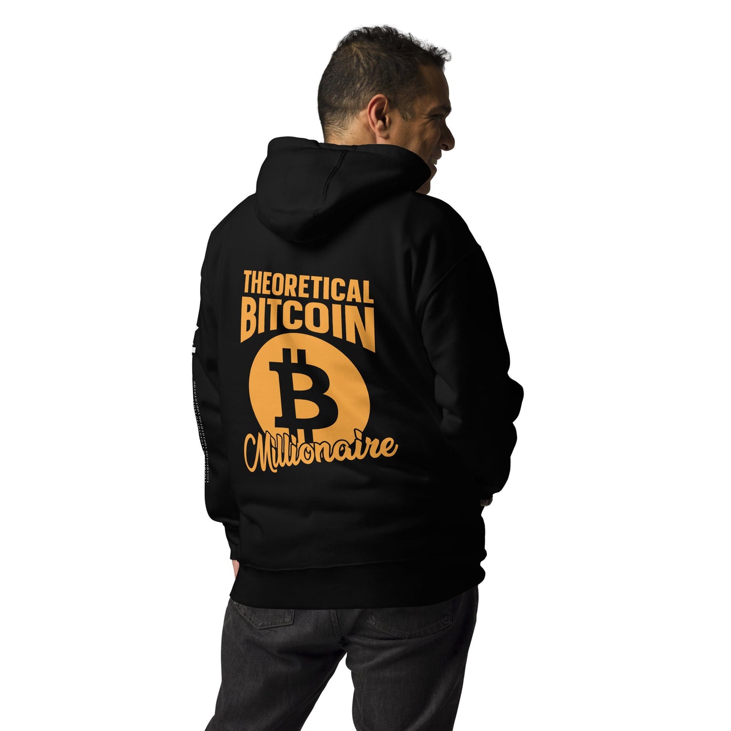Theoretical Bitcoin Millionaire Unisex Hoodie ( Back Print ) by DarkByteGear