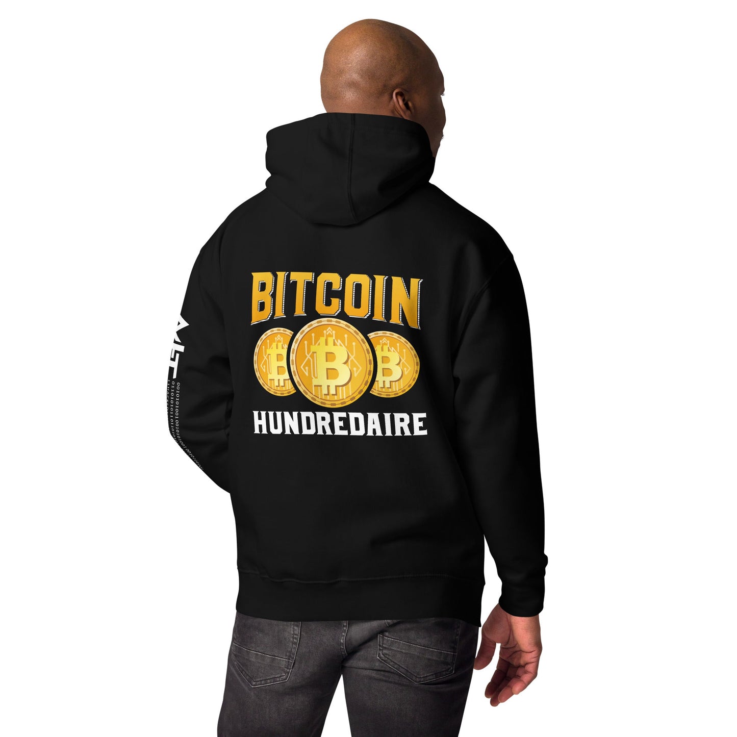 Bitcoin Hundredaire - Unisex Hoodie ( Back Print ) by DarkByteGear