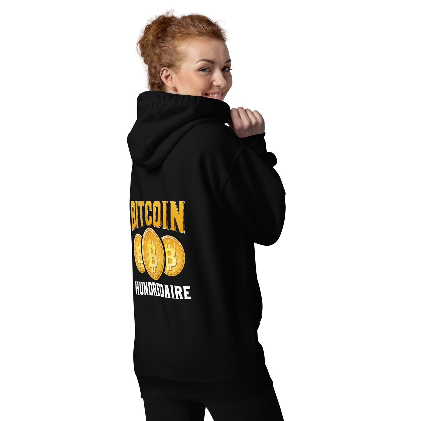 Bitcoin Hundredaire - Unisex Hoodie ( Back Print ) by DarkByteGear