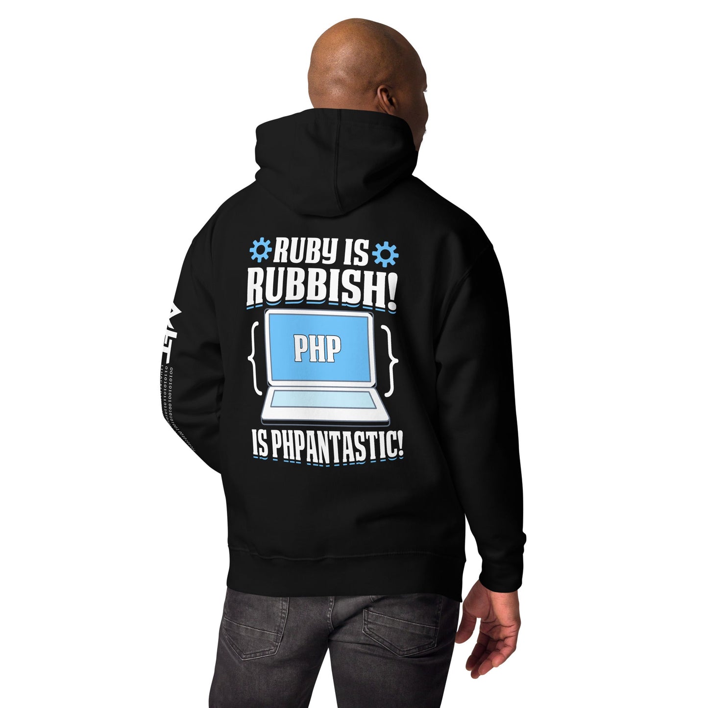 Ruby is Rubbish - Unisex Hoodie ( Back Print ) by DarkByteGear