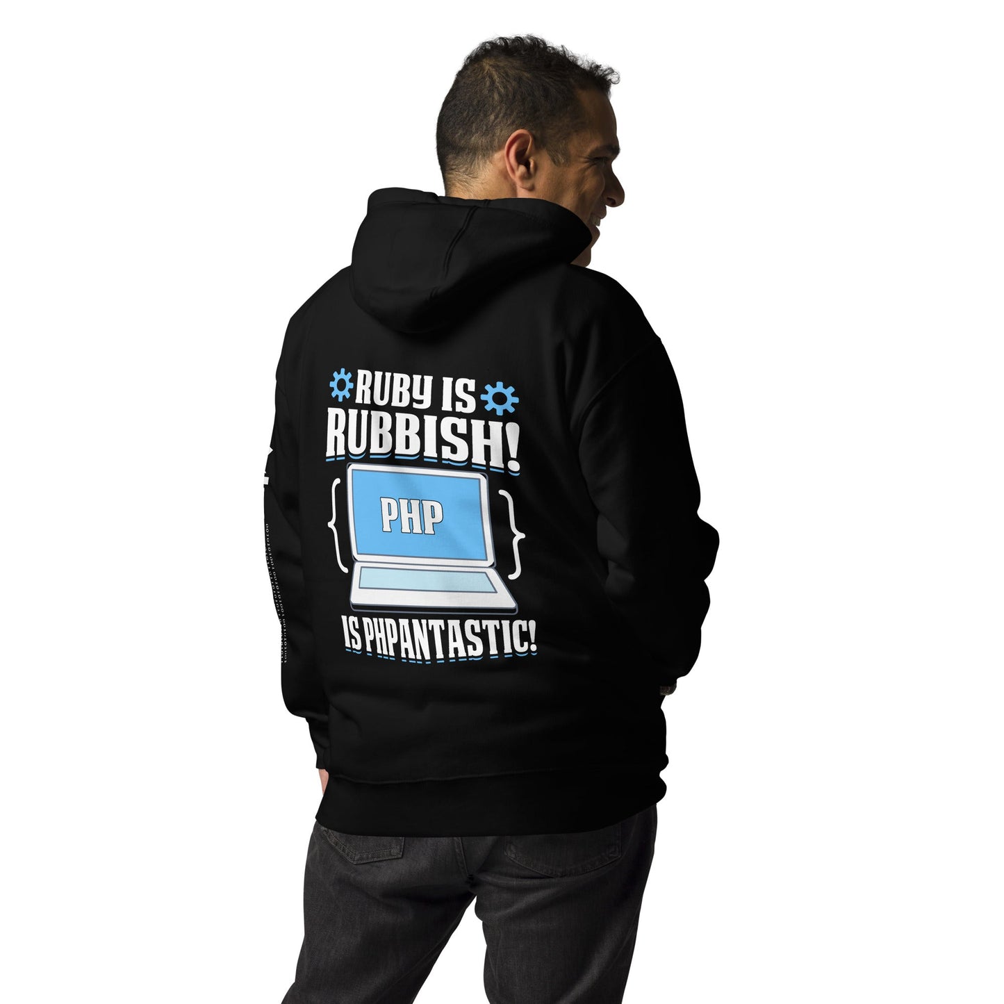 Ruby is Rubbish - Unisex Hoodie ( Back Print ) by DarkByteGear