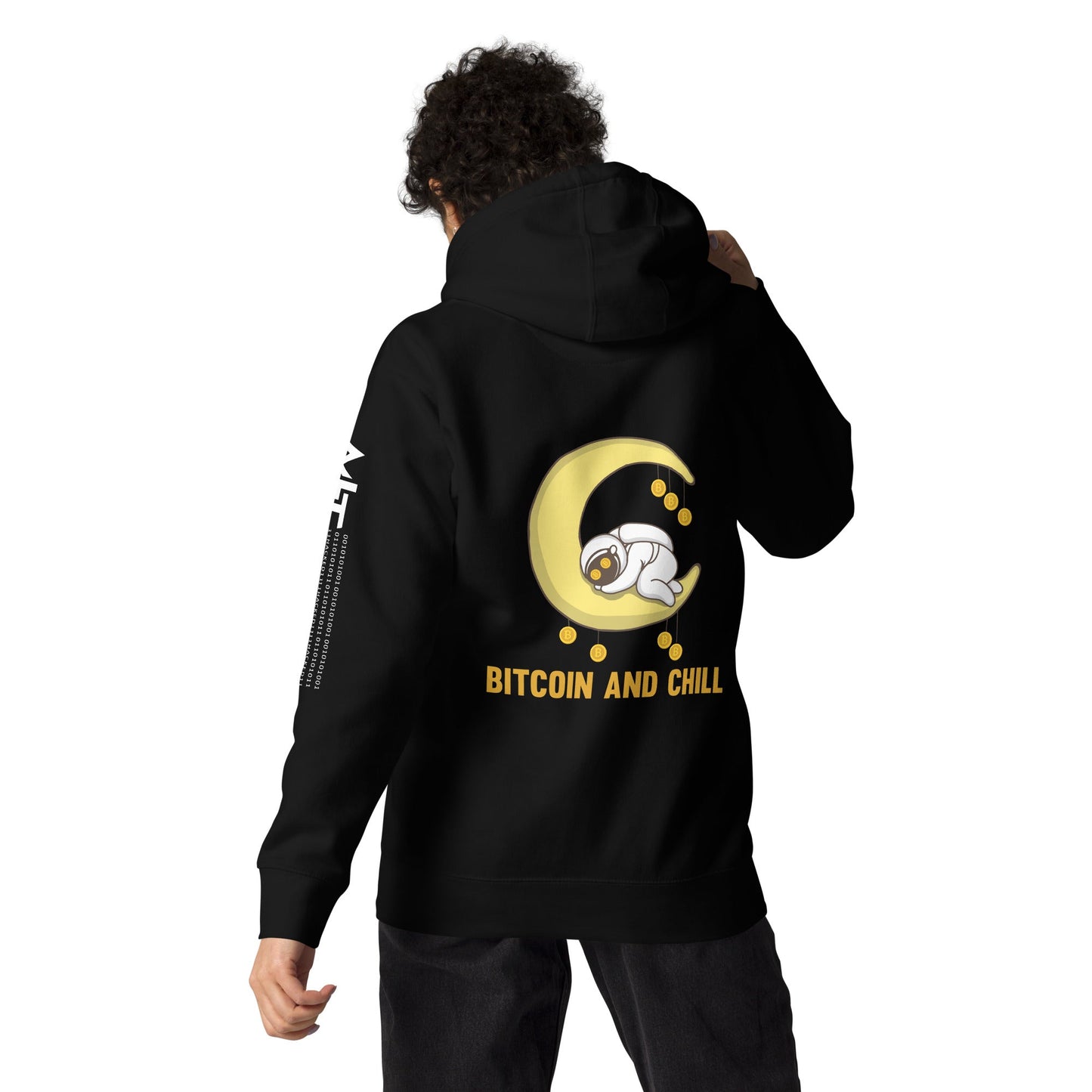 Bitcoin and Chill - Unisex Hoodie ( Back Print ) by DarkByteGear