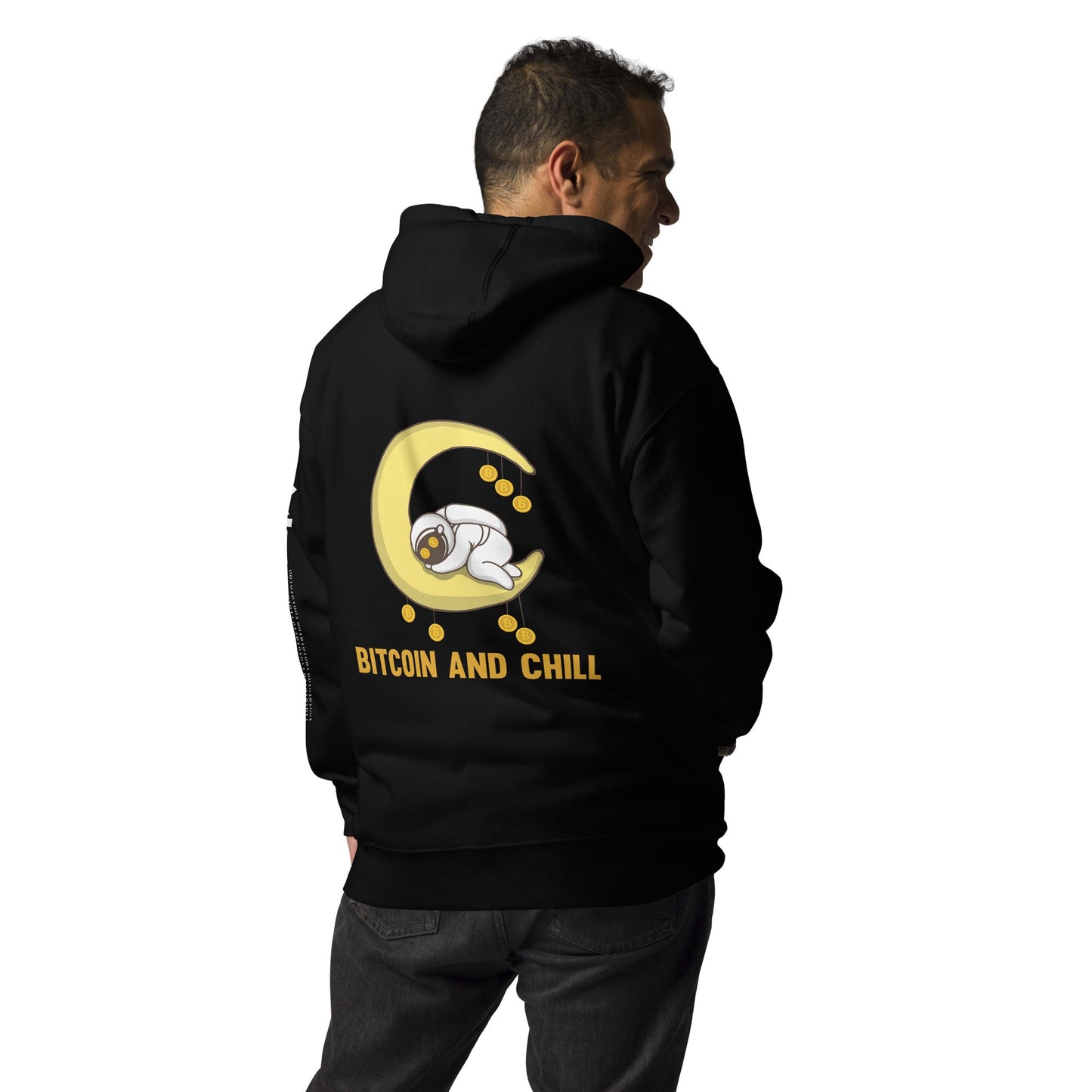 Bitcoin and Chill - Unisex Hoodie ( Back Print ) by DarkByteGear
