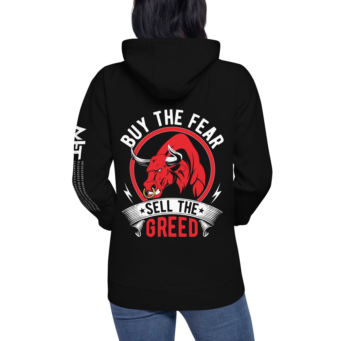 Buy the Fear; Sell the Greed - Unisex Hoodie ( Back Print ) by DarkByteGear