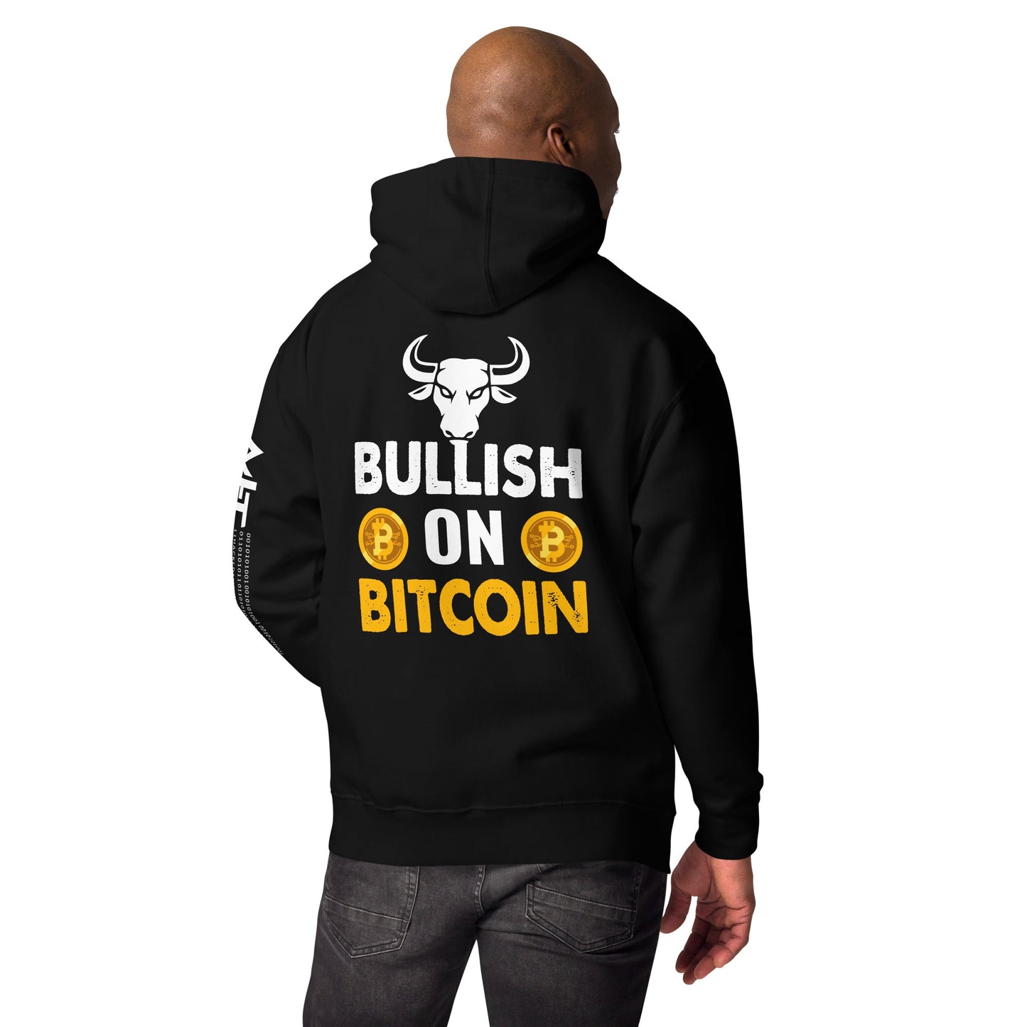 Bullish On Bitcoin - Unisex Hoodie ( Back Print ) by DarkByteGear