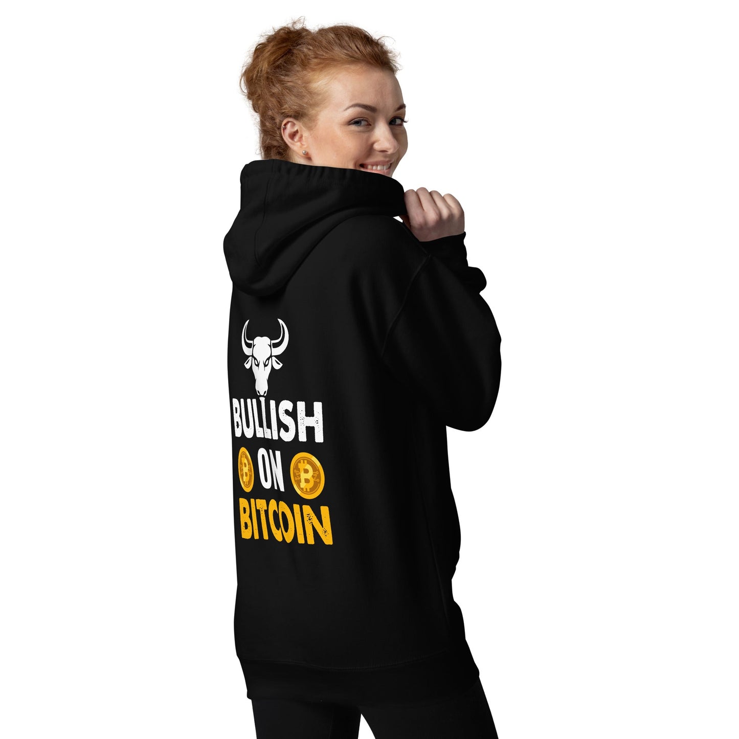 Bullish On Bitcoin - Unisex Hoodie ( Back Print ) by DarkByteGear