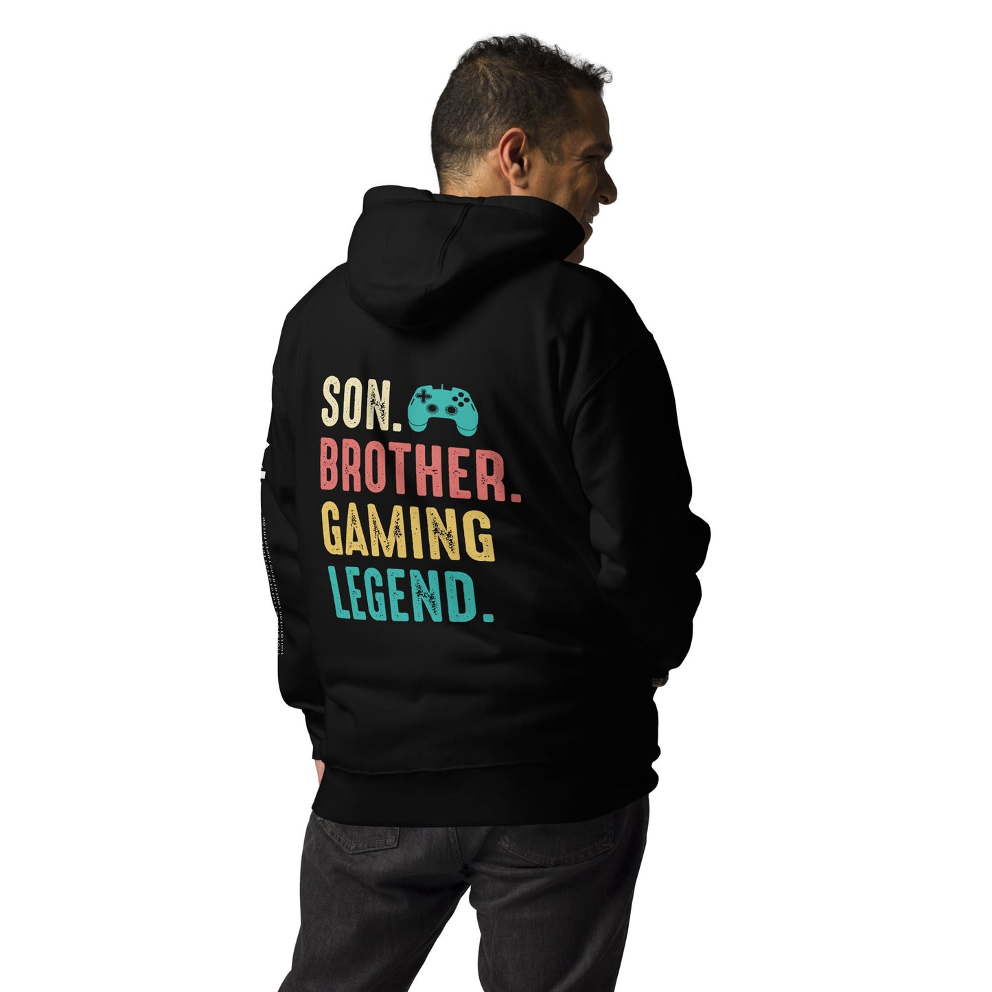 Son Brother Gaming Legend - Unisex Hoodie ( Back Print ) by DarkByteGear