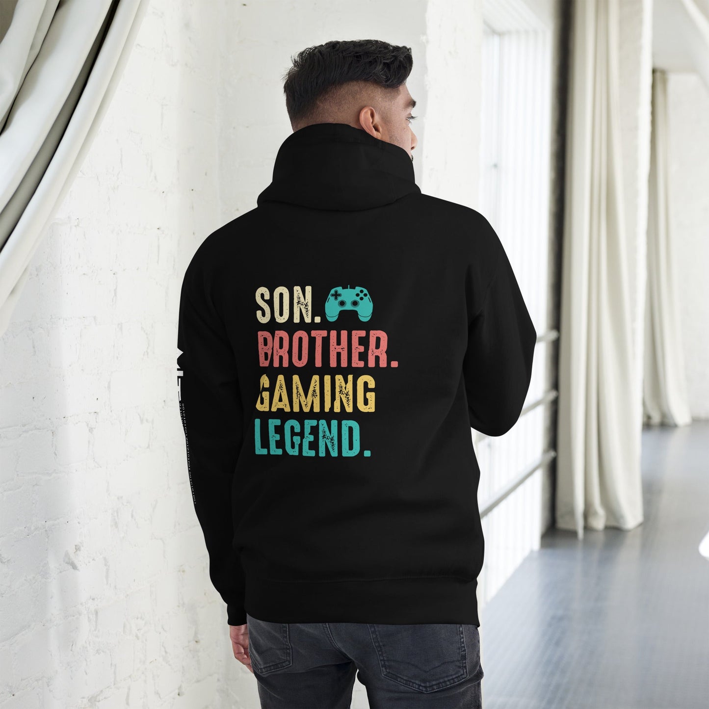 Son Brother Gaming Legend - Unisex Hoodie ( Back Print ) by DarkByteGear