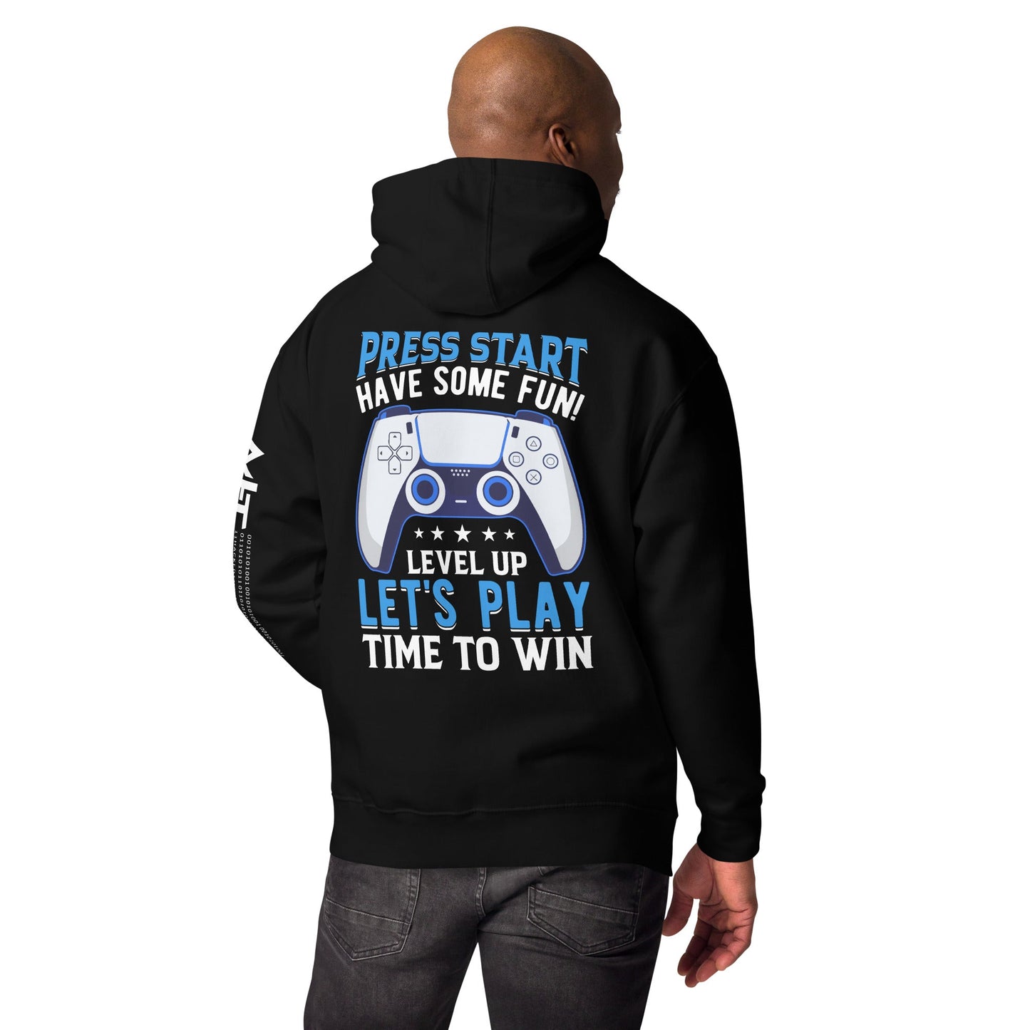 Press Start and Have some Fun - Unisex Hoodie (back print) by DarkByteGear