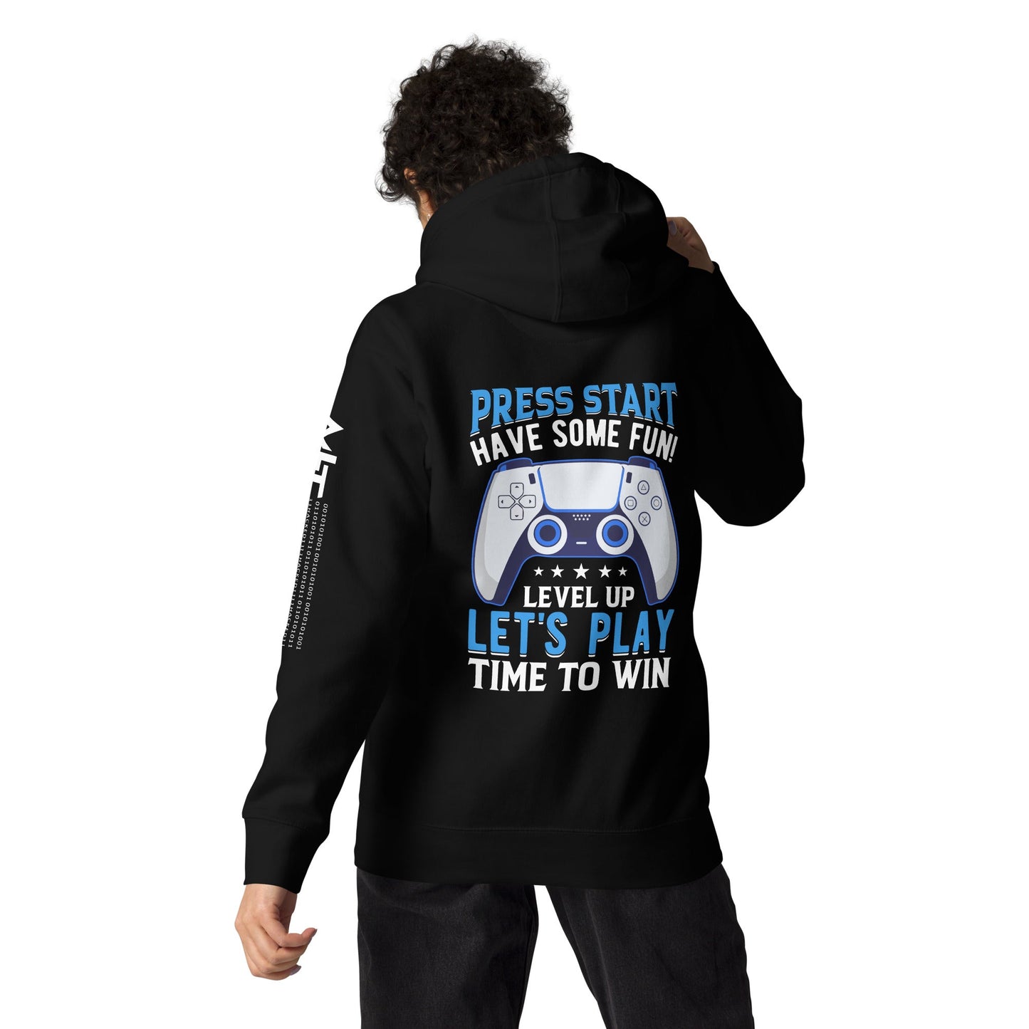 Press Start and Have some Fun - Unisex Hoodie (back print) by DarkByteGear