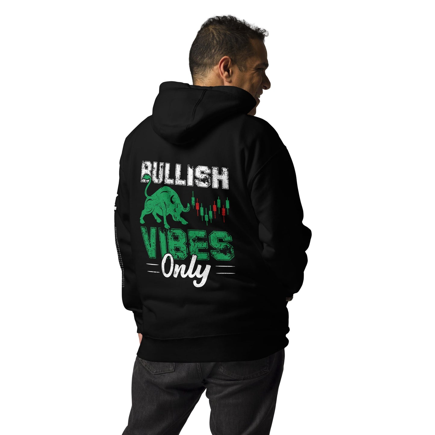 Bullish Vibes Only - Unisex Hoodie ( Back Print ) by DarkByteGear