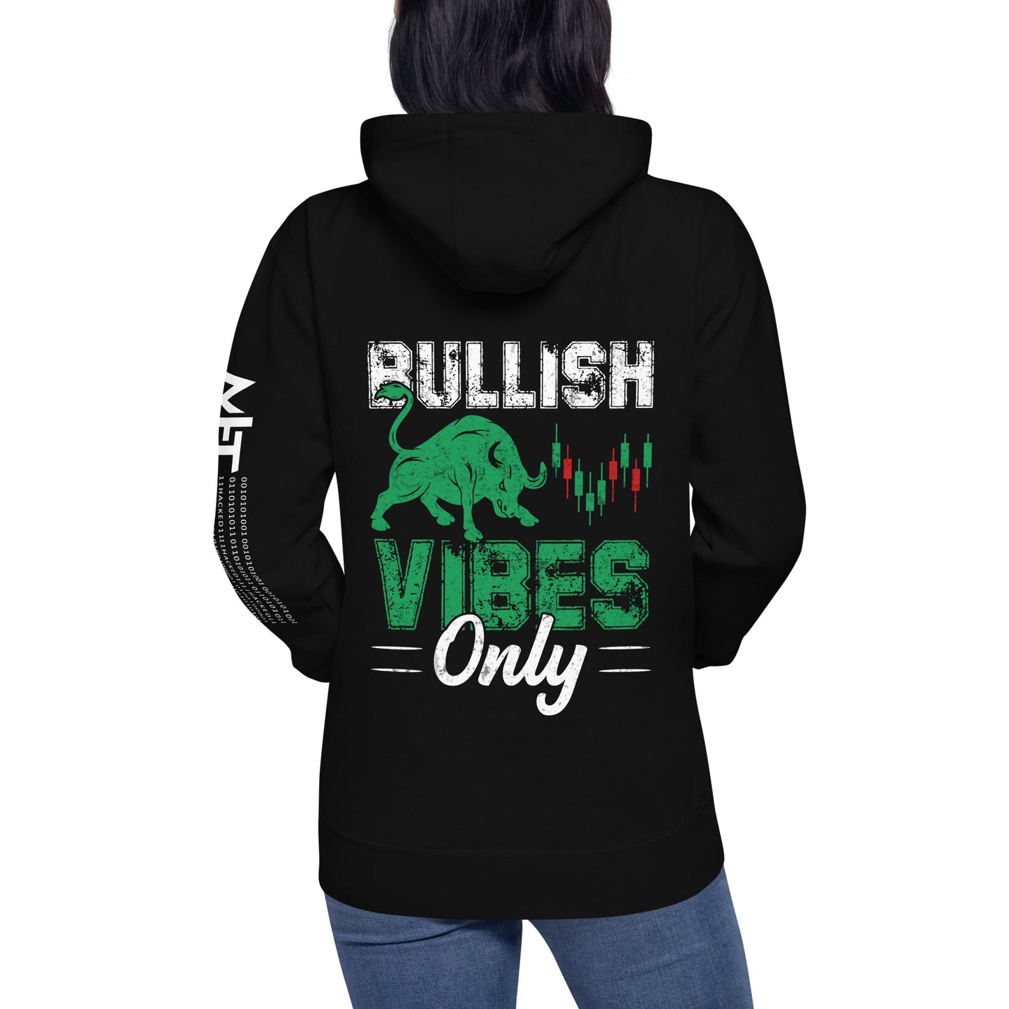 Bullish Vibes Only - Unisex Hoodie ( Back Print ) by DarkByteGear