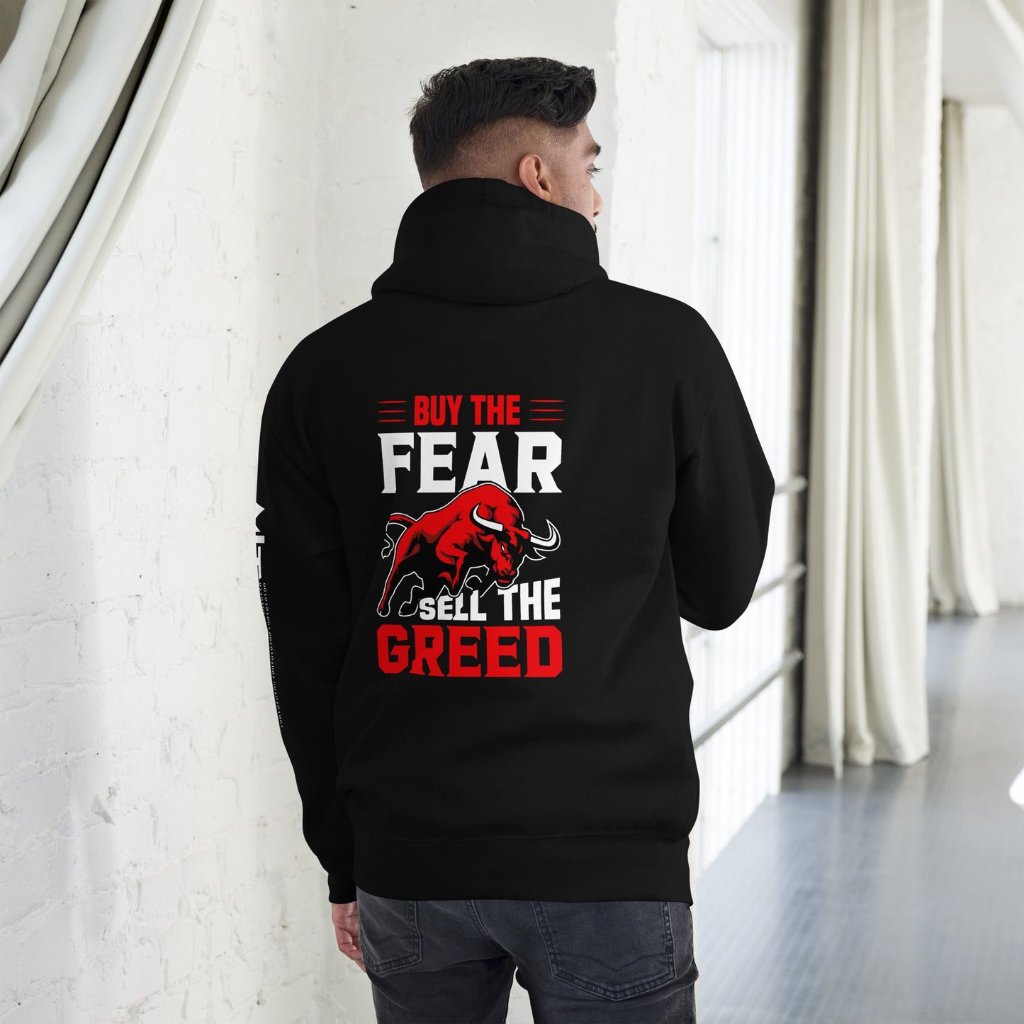 Buy the Fear; Sell the Greed V1 - Unisex Hoodie ( Back Print ) by DarkByteGear