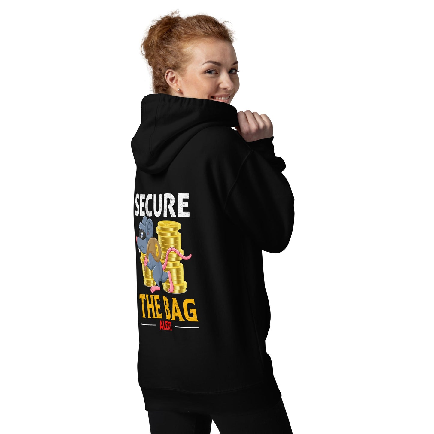 Secure the Bag Alert - Unisex Hoodie ( Back Print ) by DarkByteGear