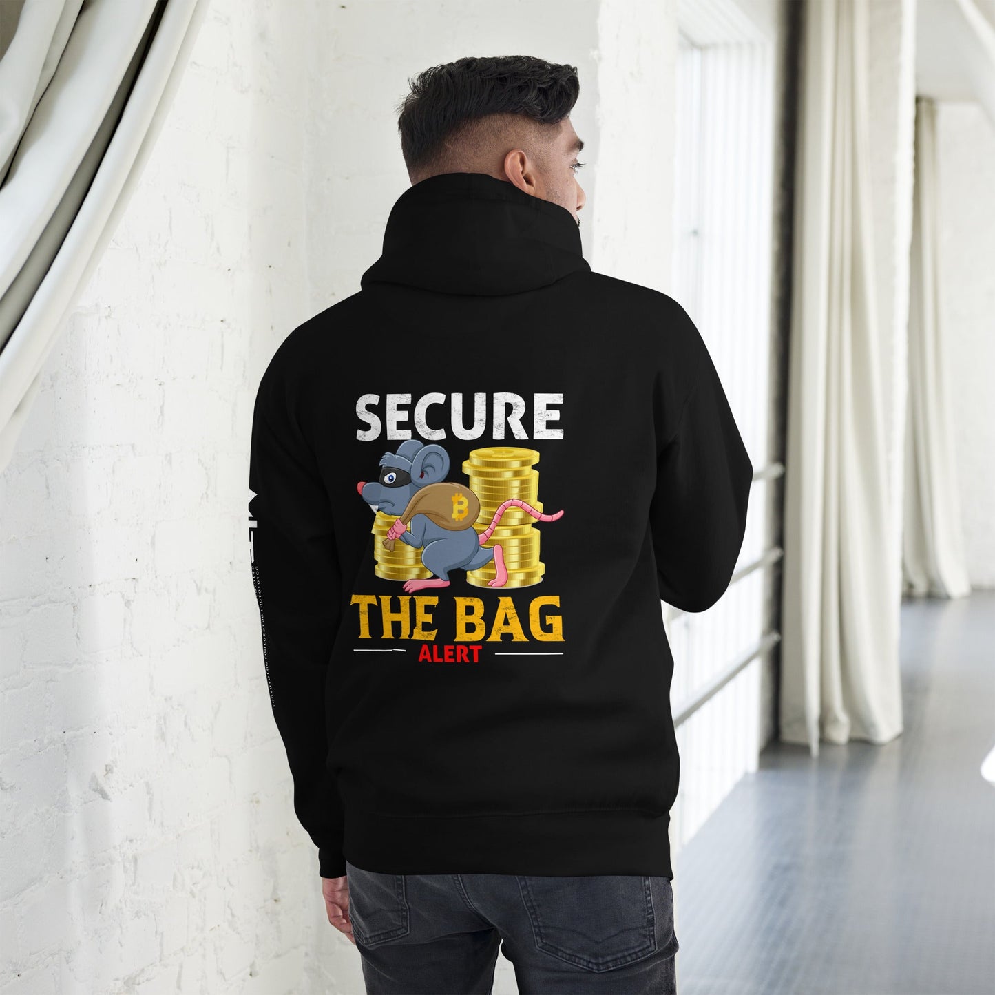Secure the Bag Alert - Unisex Hoodie ( Back Print ) by DarkByteGear