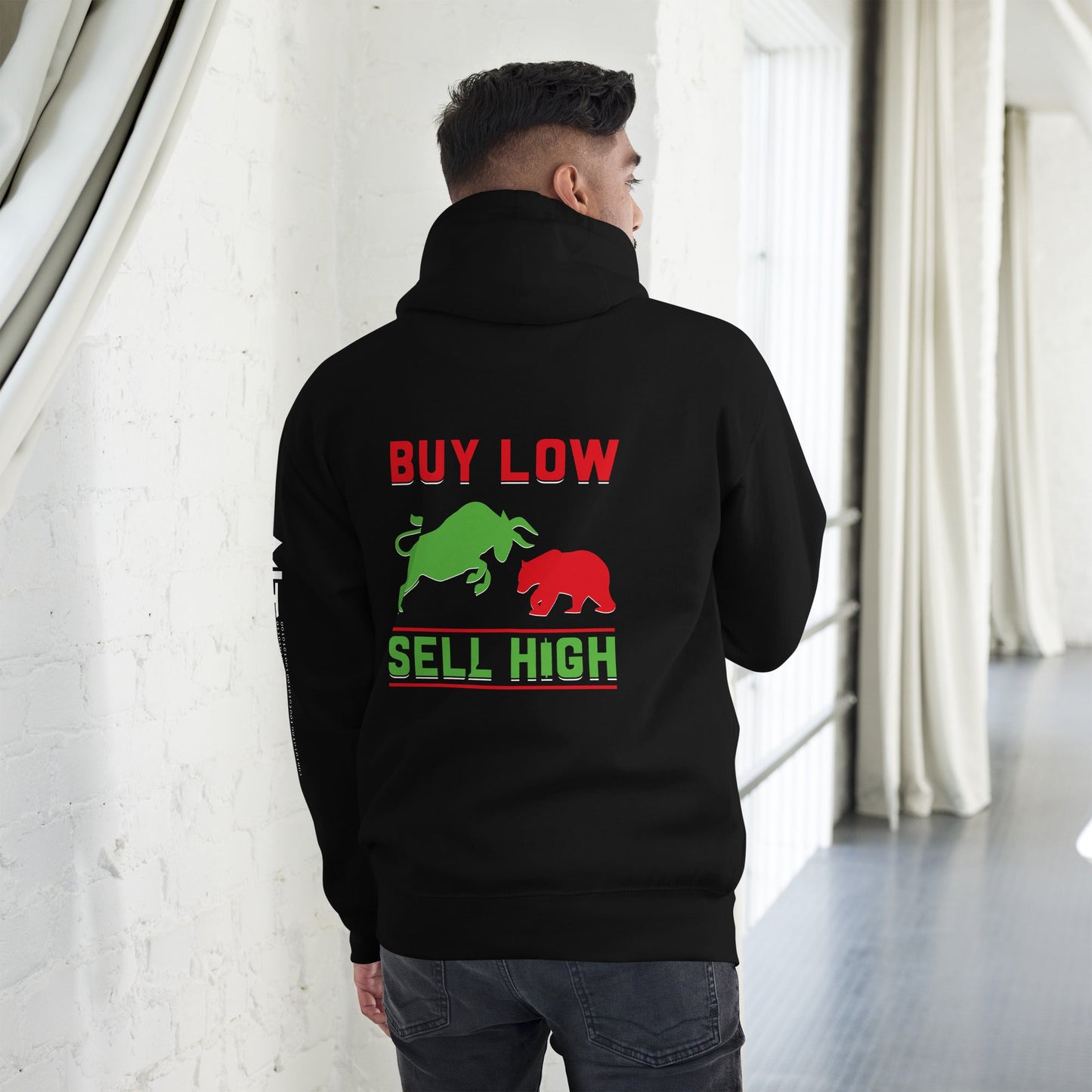 Buy low, Sell high - Unisex Hoodie ( Back Print ) by DarkByteGear