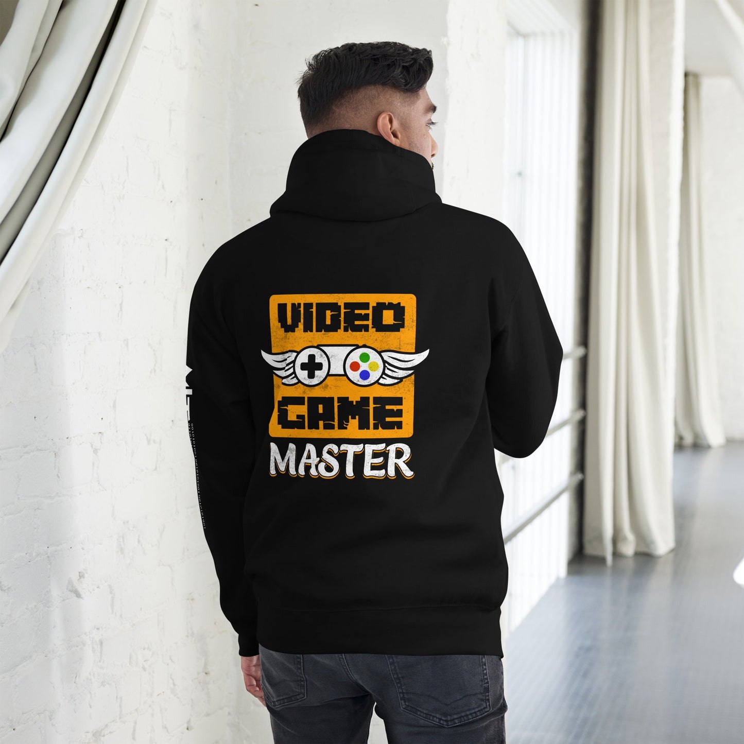 VIDEO GAME MASTER (MAHFUZ) - Unisex Hoodie ( Back Print ) by DarkByteGear
