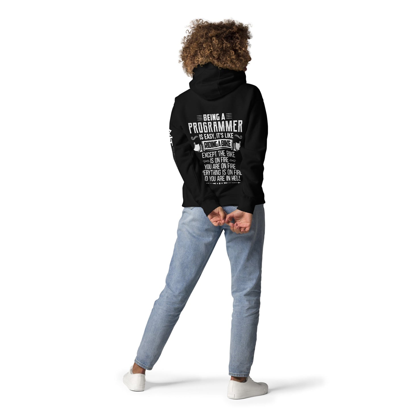 Being a Programmer is easy - Unisex Hoodie ( Back Print ) by DarkByteGear