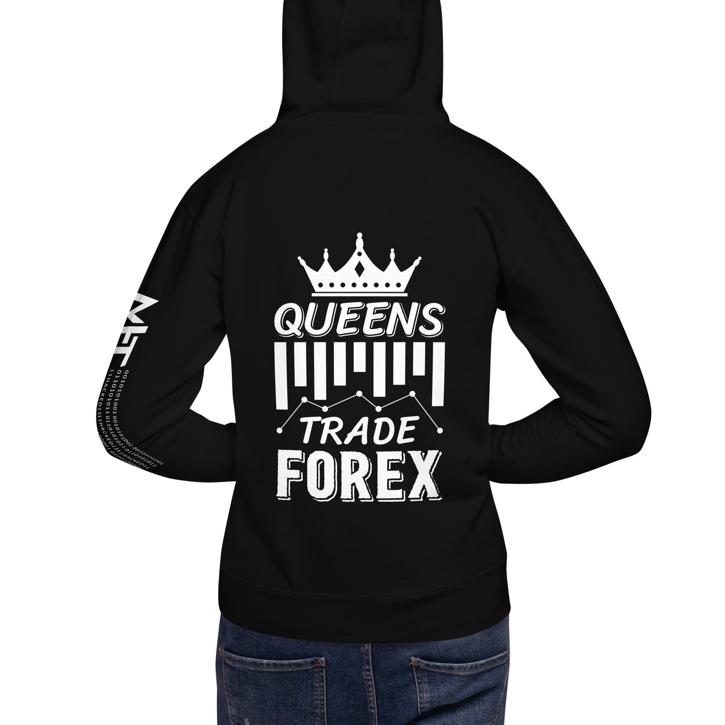 Queens Trade Forex - Unisex Hoodie ( Back Print ) by DarkByteGear
