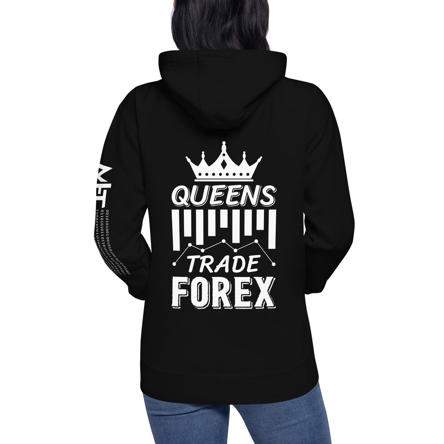 Queens Trade Forex - Unisex Hoodie ( Back Print ) by DarkByteGear