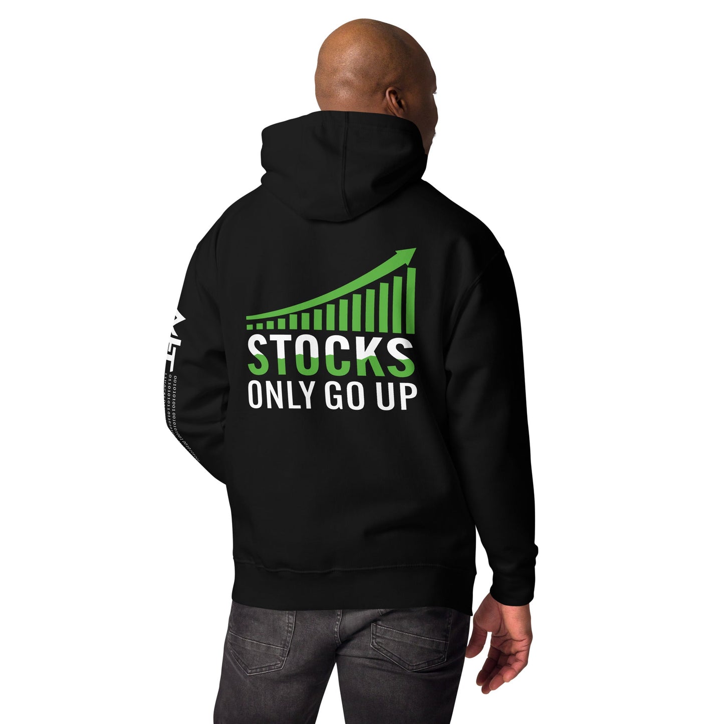 Stocks only Go up - Unisex Hoodie ( Back Print ) by DarkByteGear