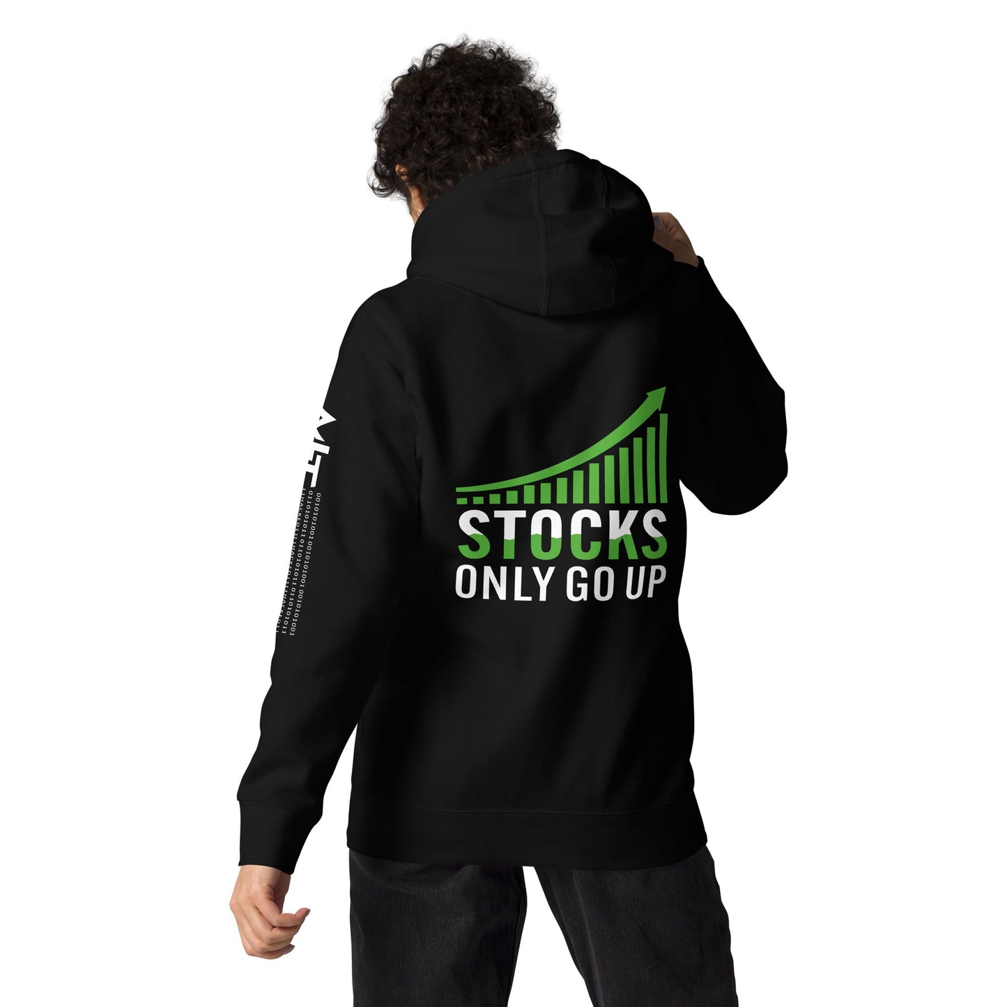 Stocks only Go up - Unisex Hoodie ( Back Print ) by DarkByteGear