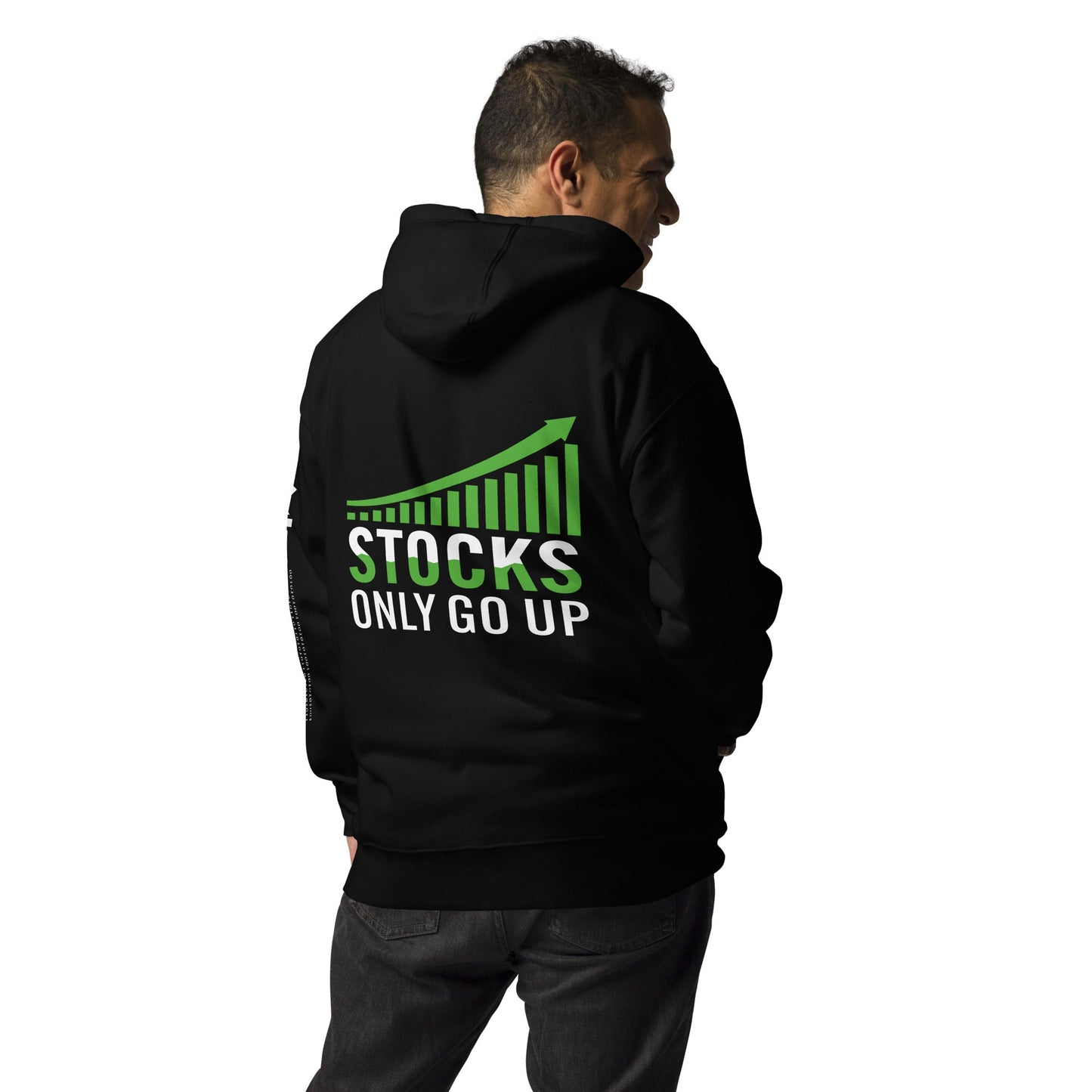 Stocks only Go up - Unisex Hoodie ( Back Print ) by DarkByteGear