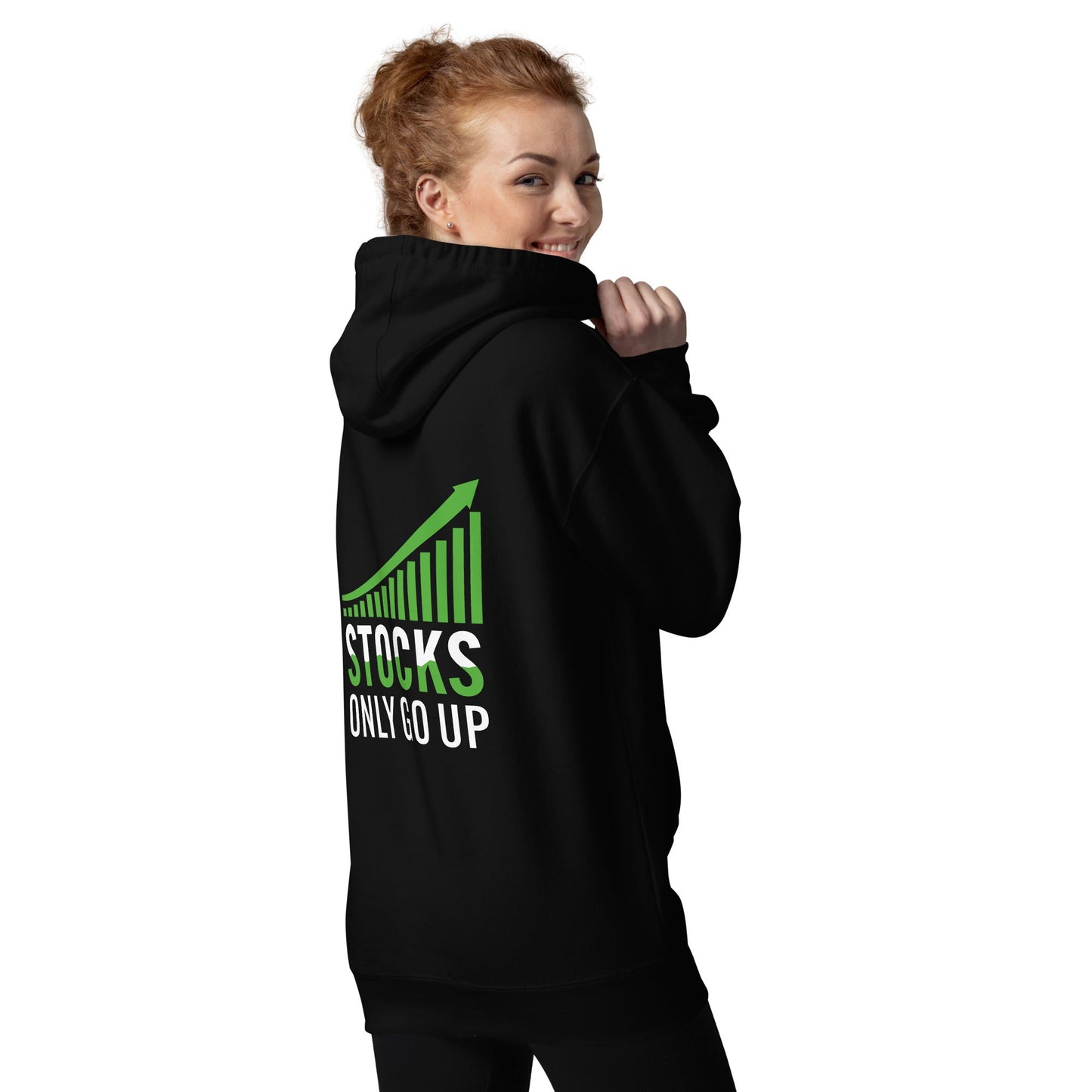 Stocks only Go up - Unisex Hoodie ( Back Print ) by DarkByteGear