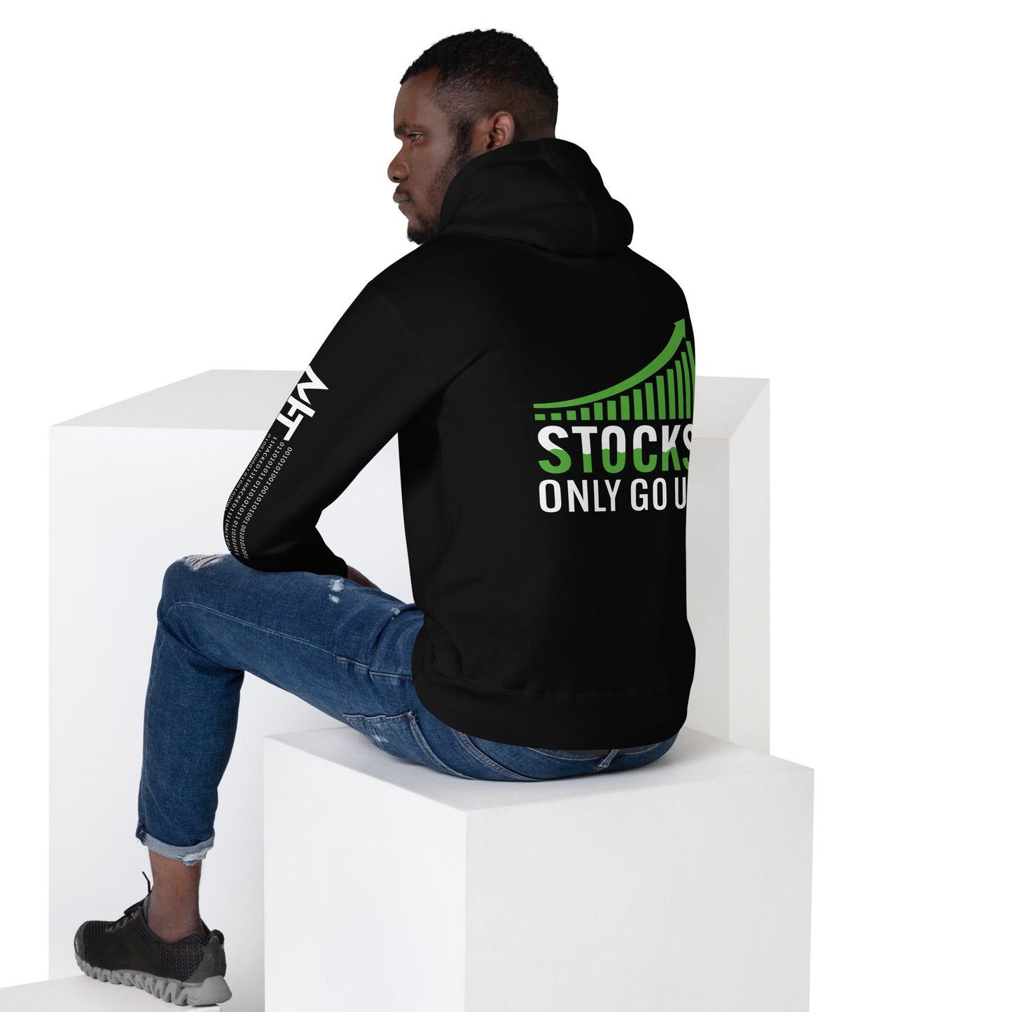 Stocks only Go up - Unisex Hoodie ( Back Print ) by DarkByteGear