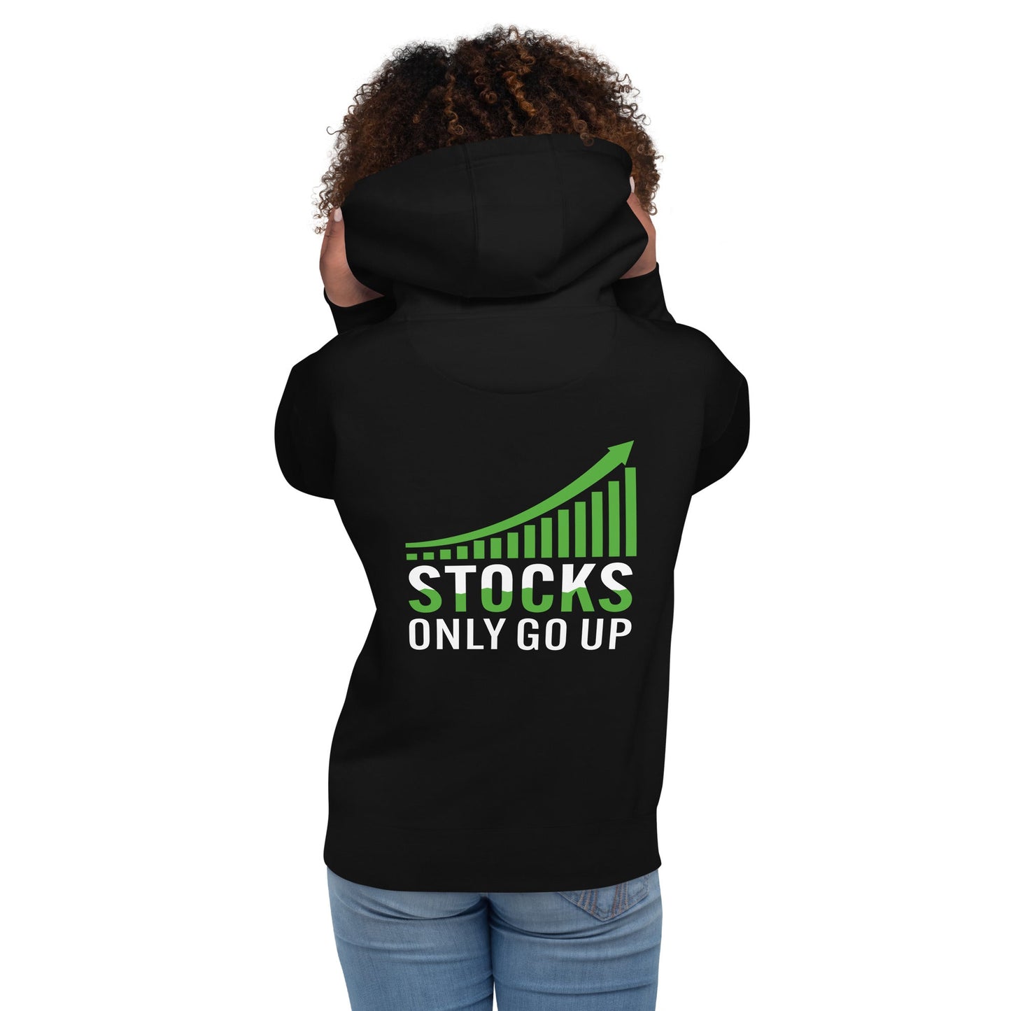 Stocks only Go up - Unisex Hoodie ( Back Print ) by DarkByteGear