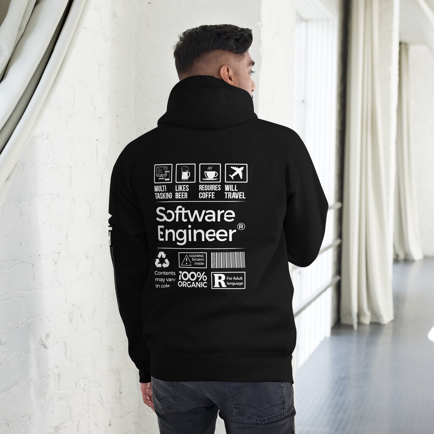 Software Engineer V2 - Unisex Hoodie ( Back Print ) by DarkByteGear