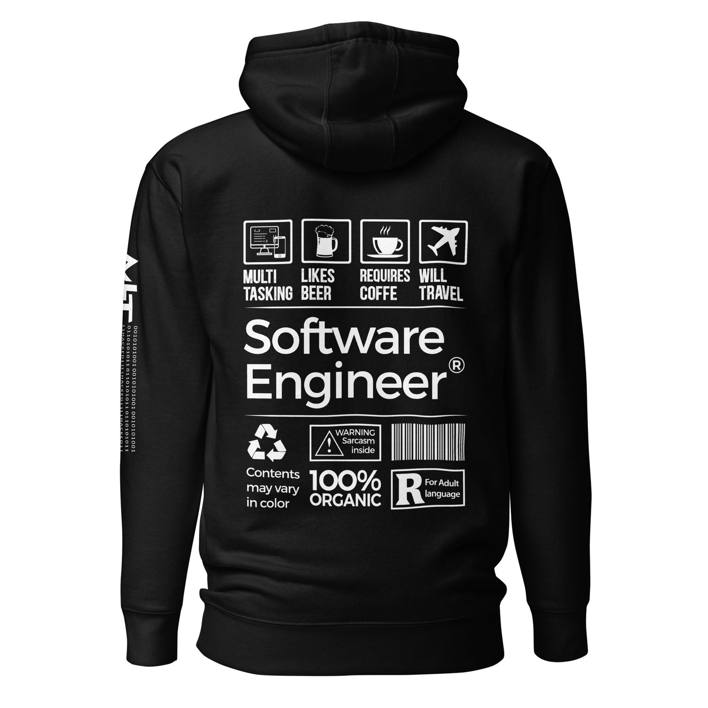 Software Engineer V2 - Unisex Hoodie ( Back Print ) by DarkByteGear