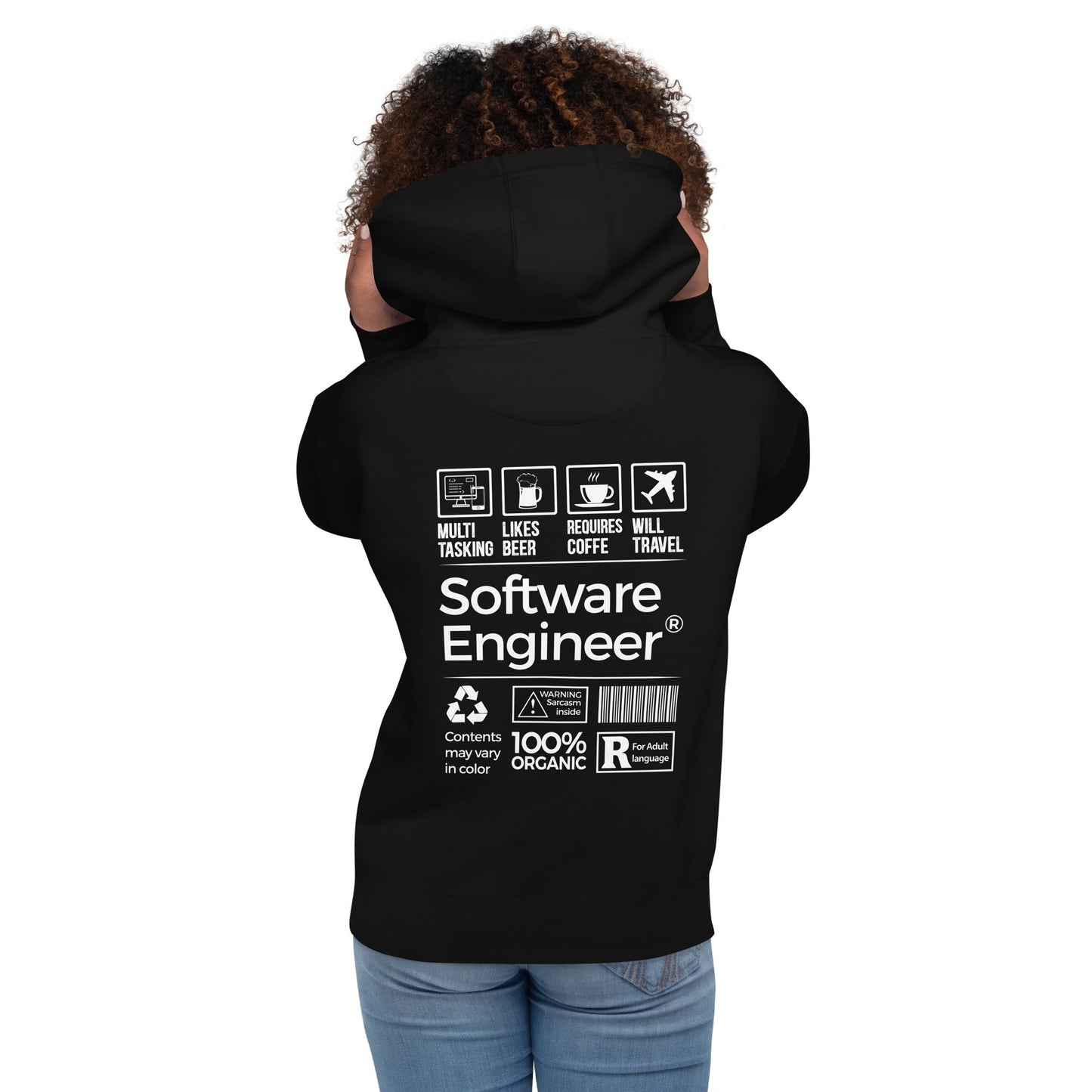 Software Engineer V2 - Unisex Hoodie ( Back Print ) by DarkByteGear