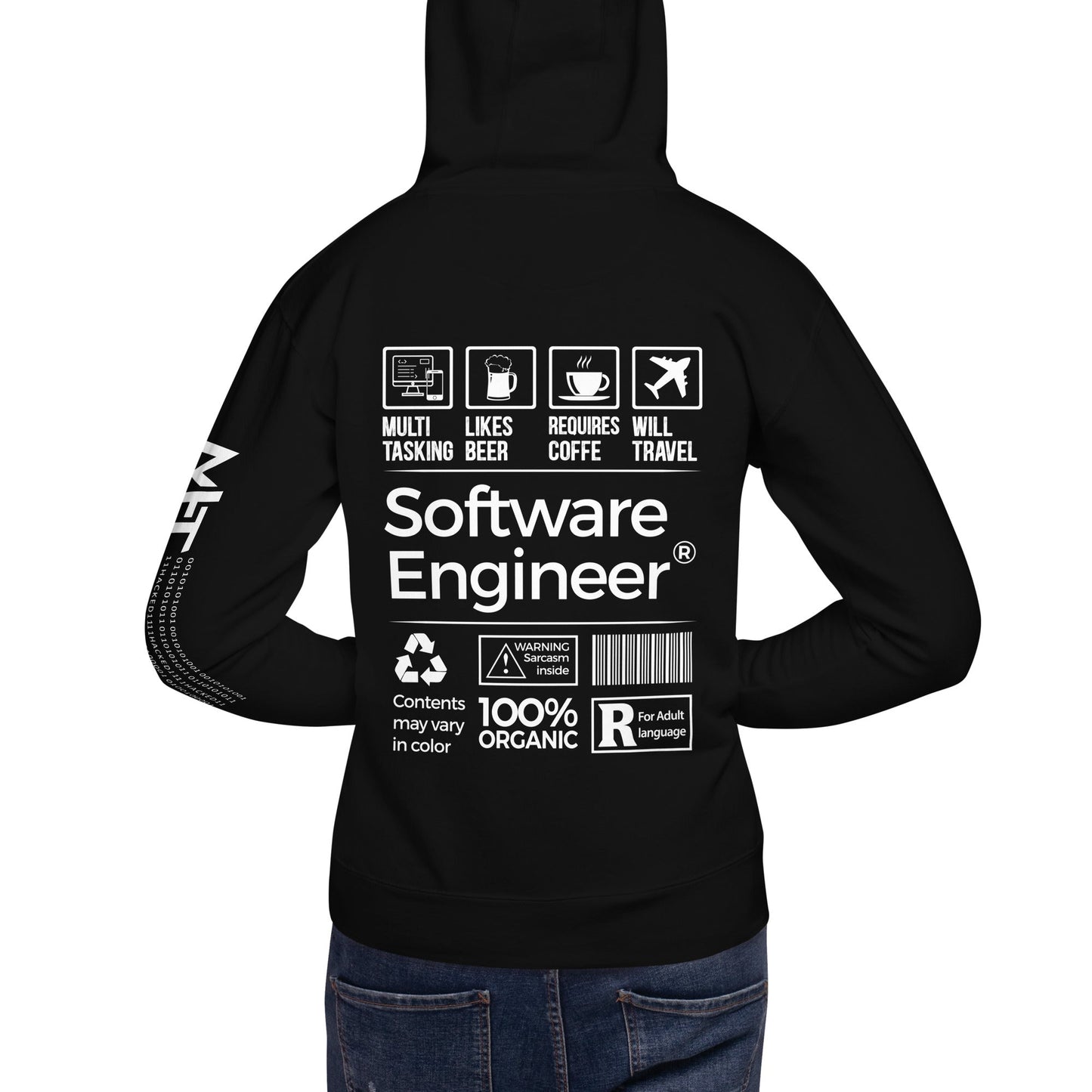 Software Engineer V2 - Unisex Hoodie ( Back Print ) by DarkByteGear