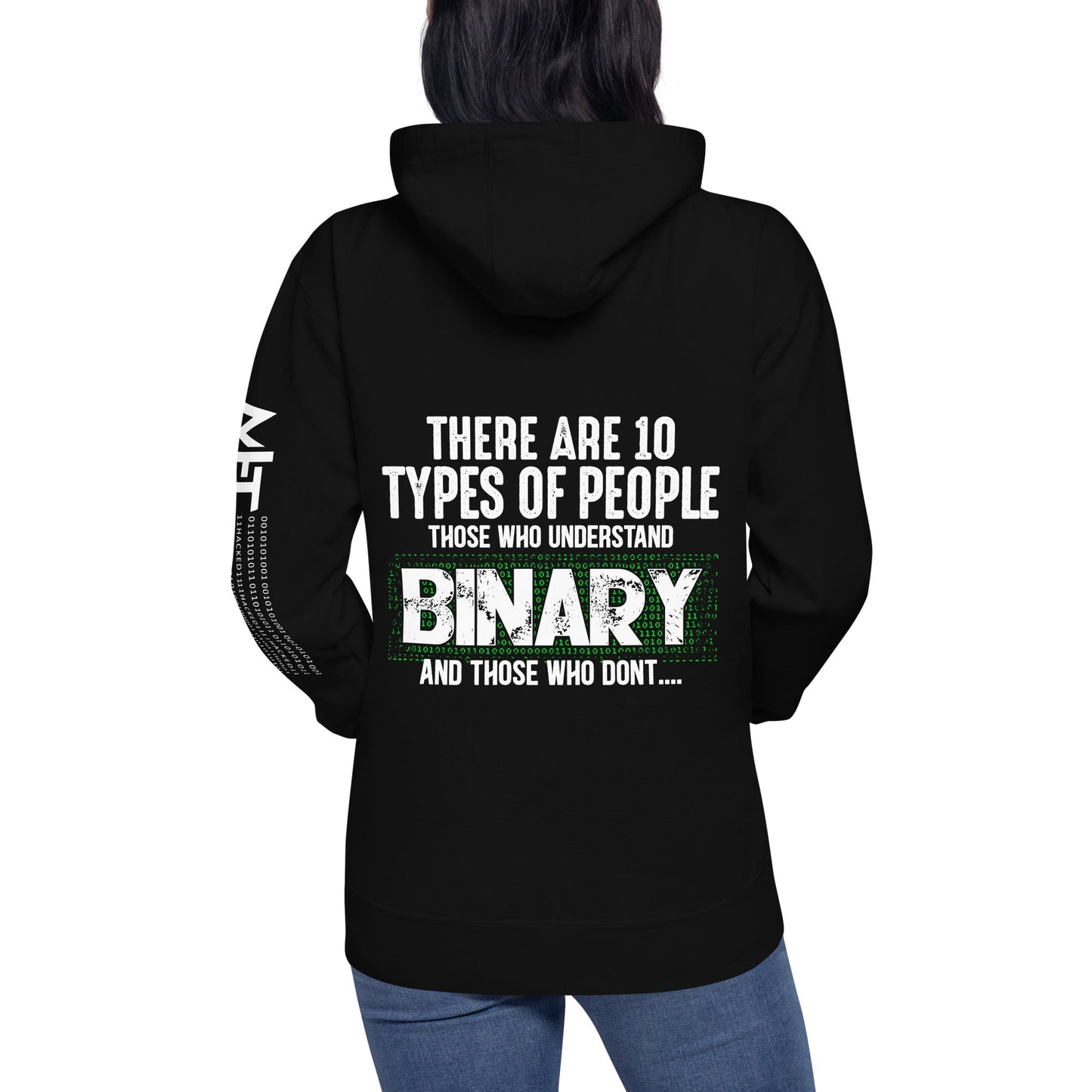 There are 10 types of people - Unisex Hoodie ( Back Print ) by DarkByteGear