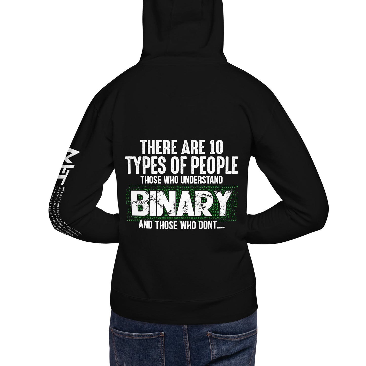 There are 10 types of people - Unisex Hoodie ( Back Print ) by DarkByteGear