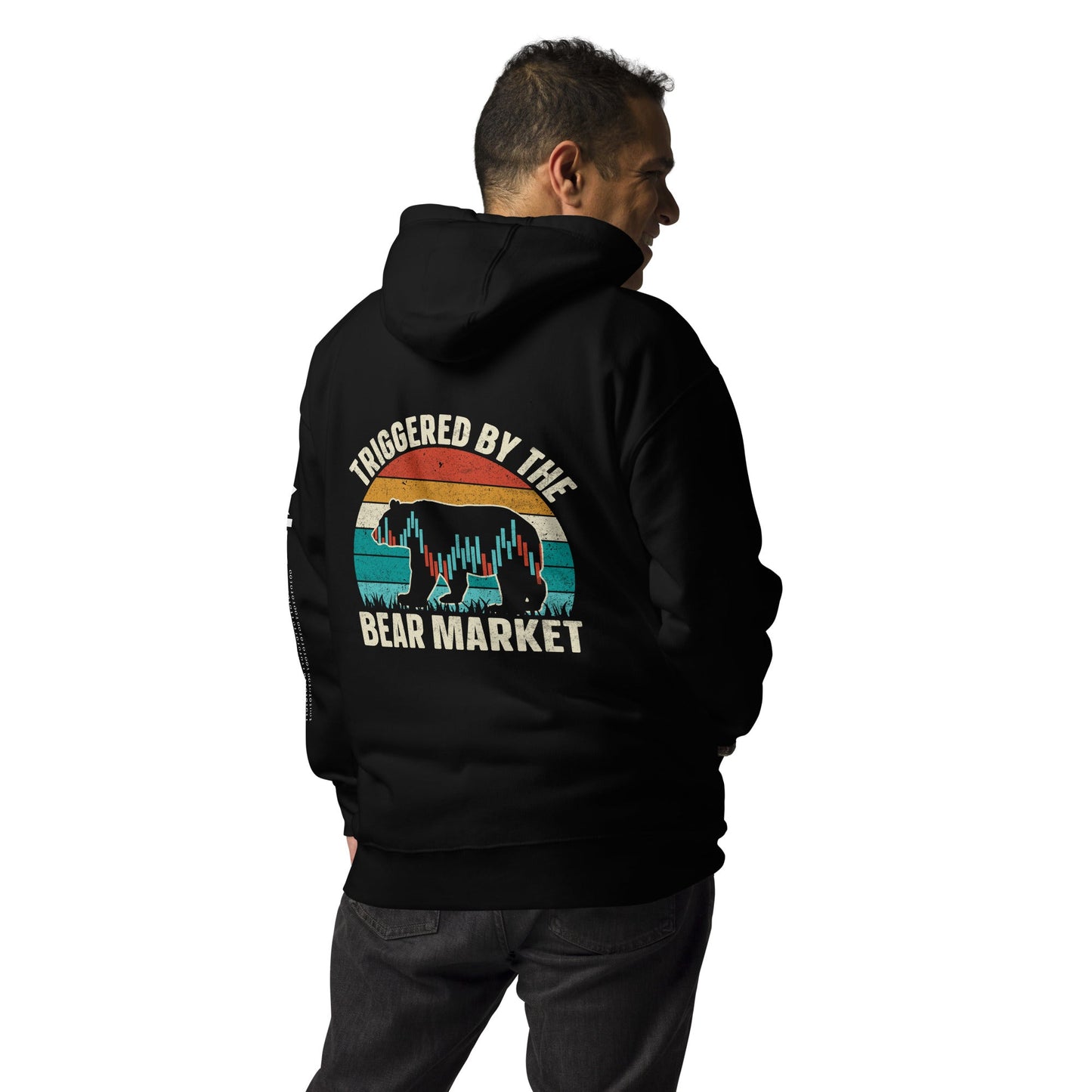 Triggered by the Bear Market - Unisex Hoodie ( Back Print ) by DarkByteGear