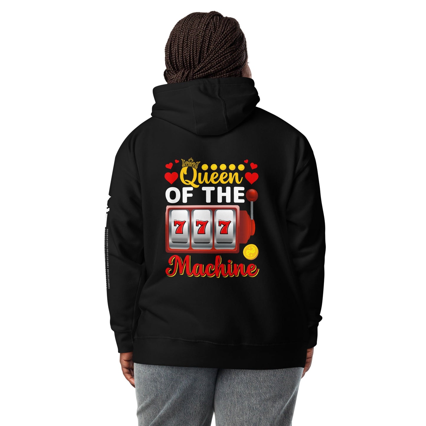 Queen of the Machine 777 - Unisex Hoodie ( Back Print ) by DarkByteGear